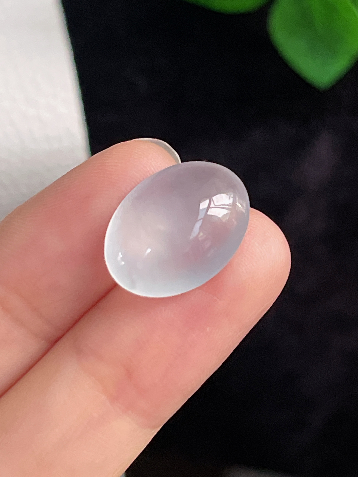 翡翠冰种白色戒面