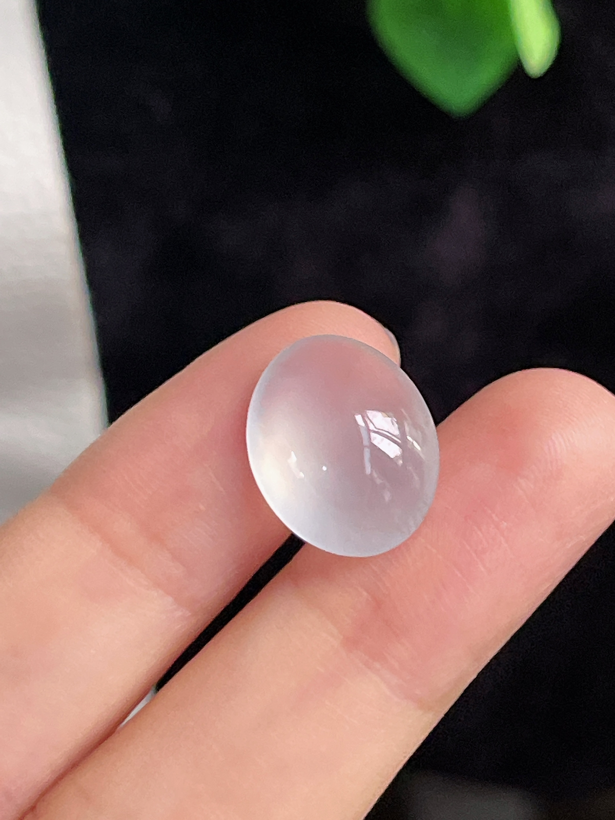 翡翠冰白戒面