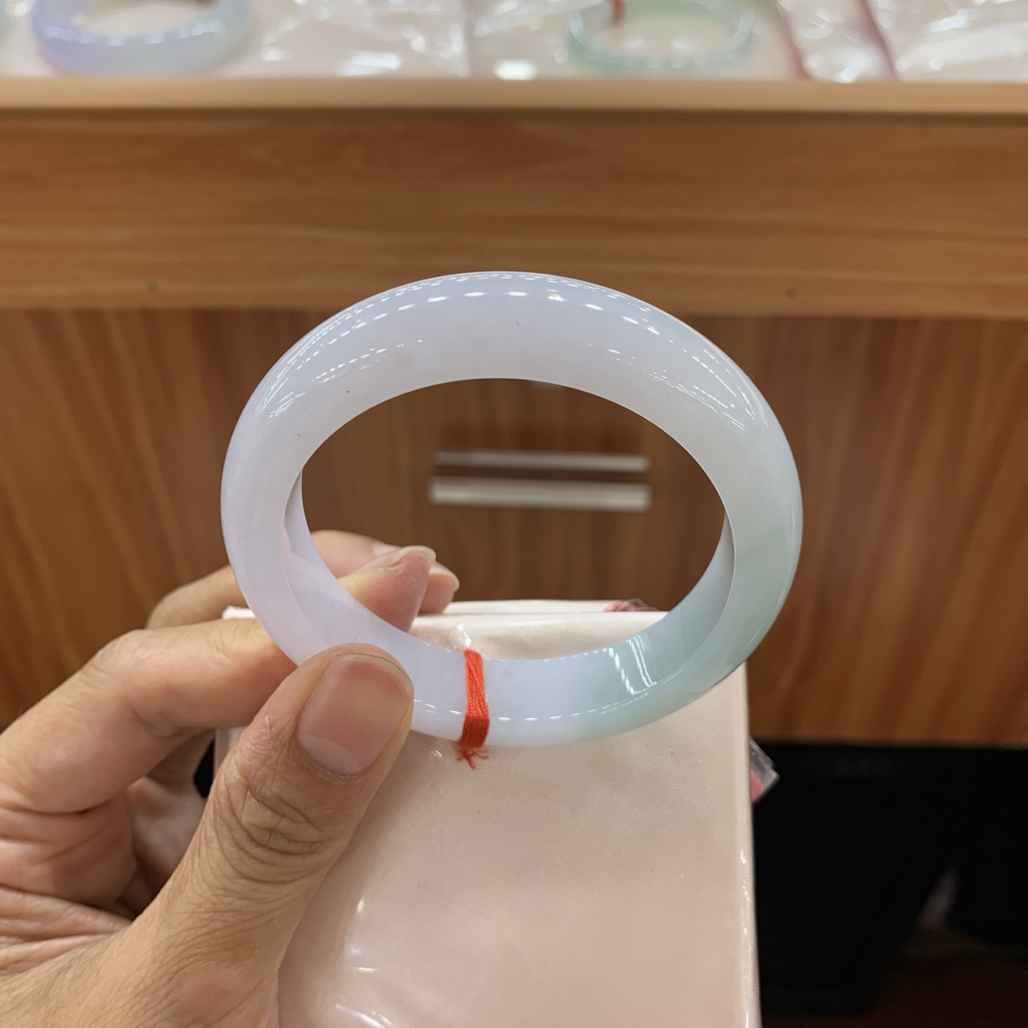 051410MMJ 半山水正圈翡翠手镯 52.5-11.8-8.2