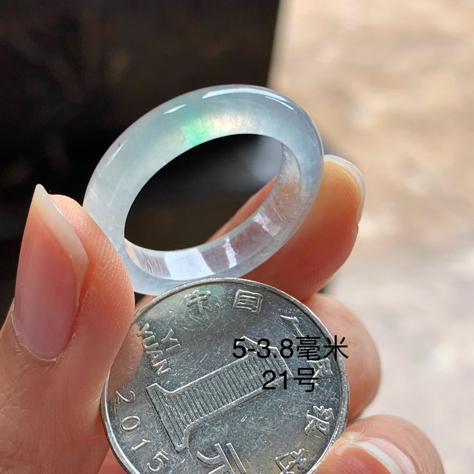 冰飘绿指环^_^冰透 21号指圈 清新