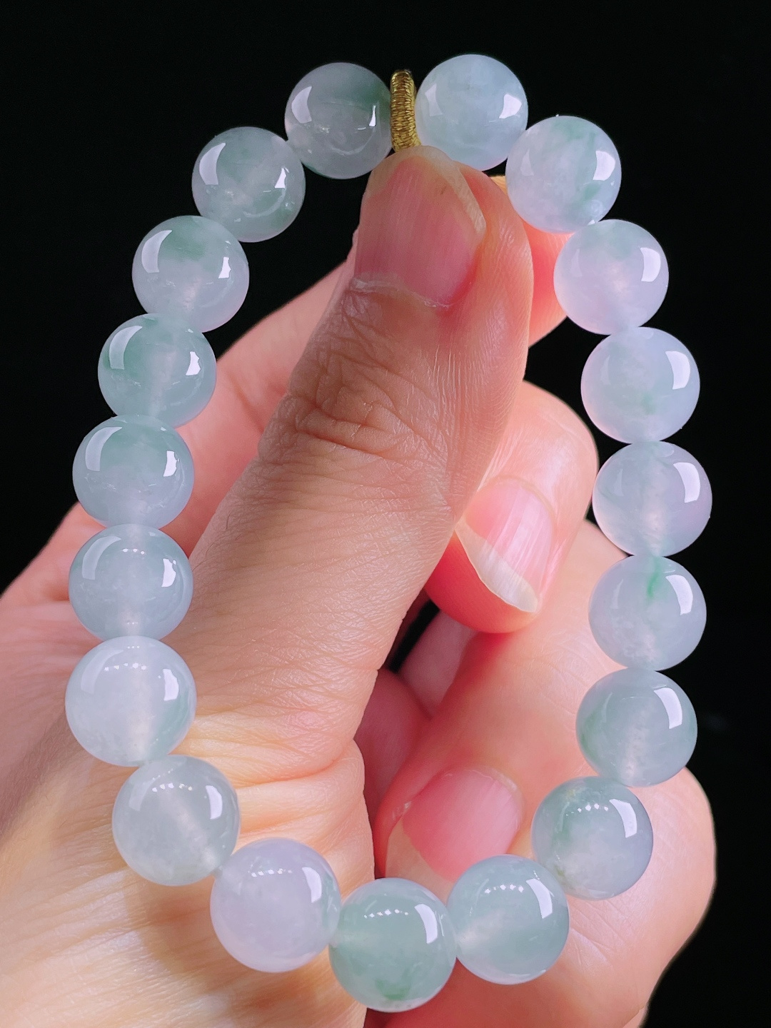 ️冰种手串，老种起光，细底通透，尺寸：9.7mm0515