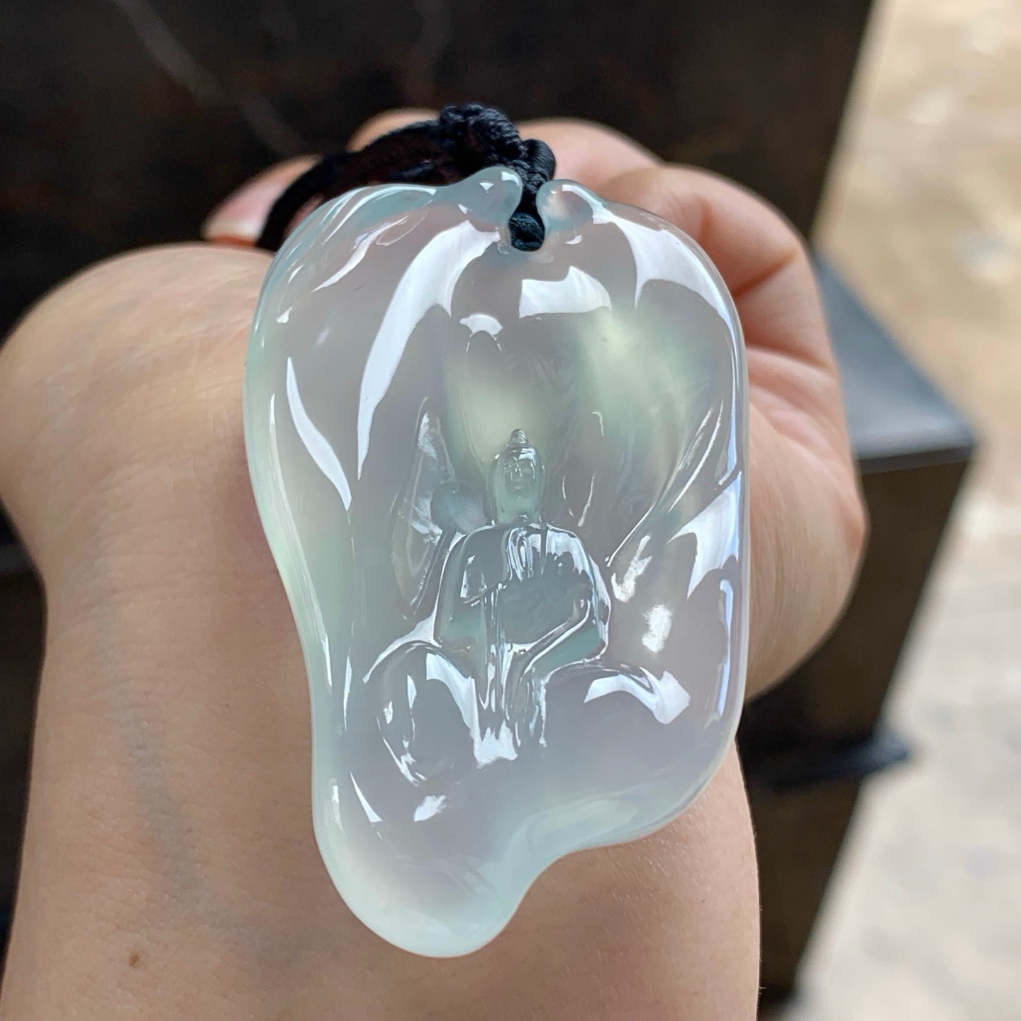 冰种胶块随形牌子^_^胶感十足 清新
