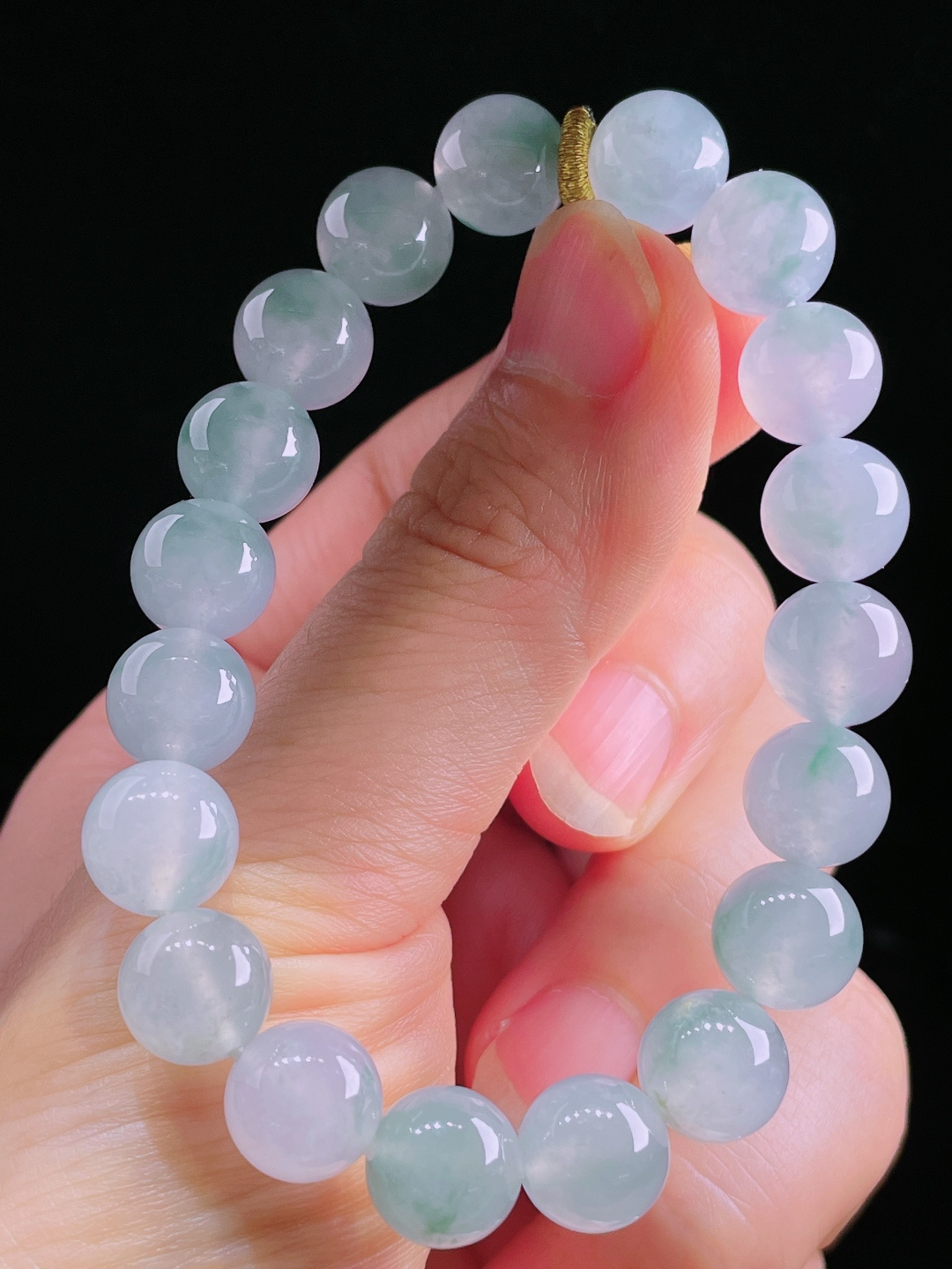 ️冰种手串，老种起光，细底通透，尺寸：9.7mm0515