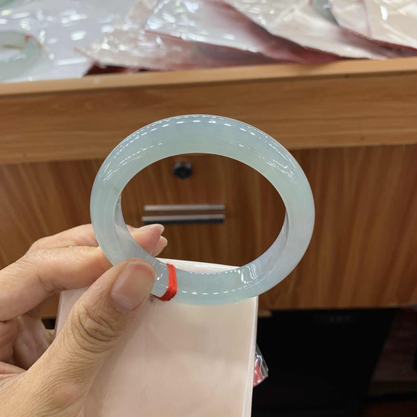 051511MMJ 冰蓝正圈翡翠手镯 55-12.5-8.6