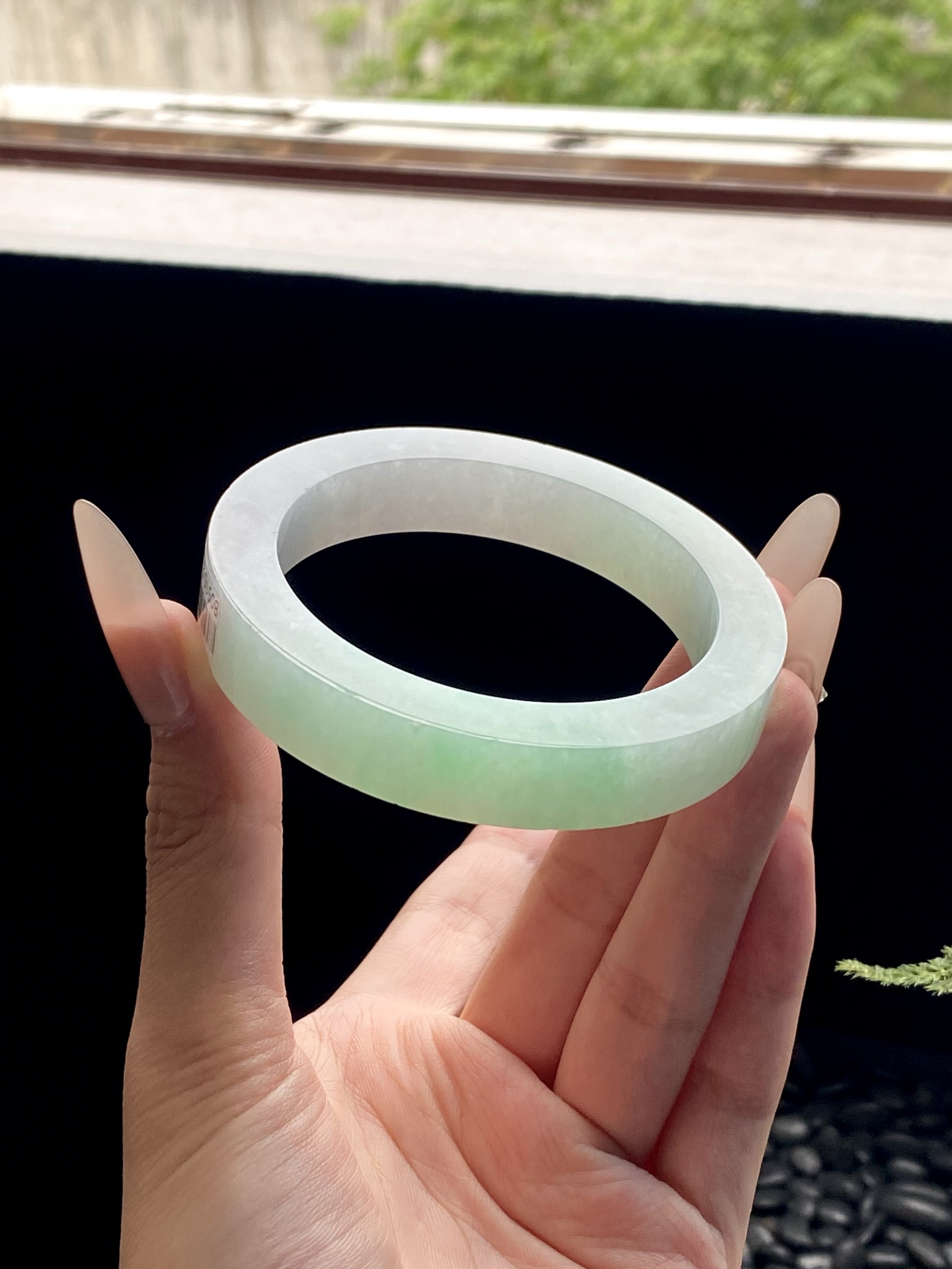 大圈口冰晴绿渐变半山水镯胚 B0516-2 ⭕️75.7-58-12.3-9.4 可做58～60正圈