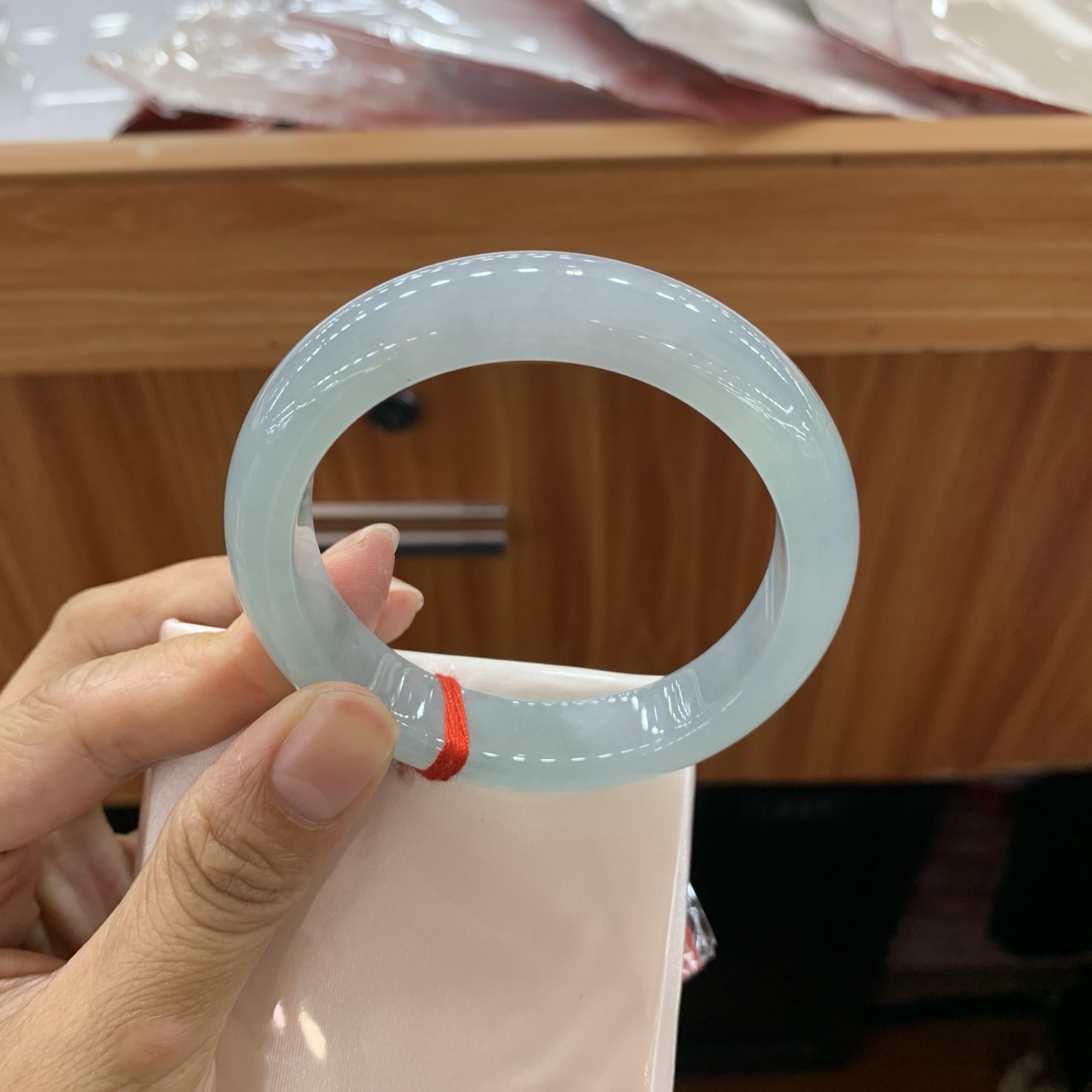 051511MMJ 冰蓝正圈翡翠手镯 55-12.5-8.6