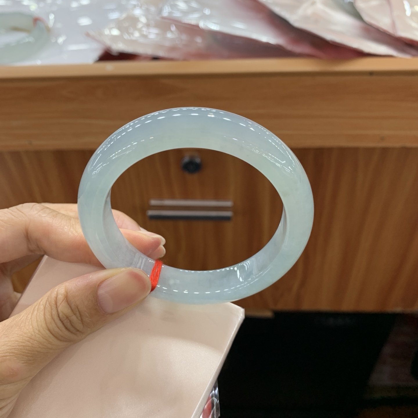 051511MMJ 冰蓝正圈翡翠手镯 55-12.5-8.6