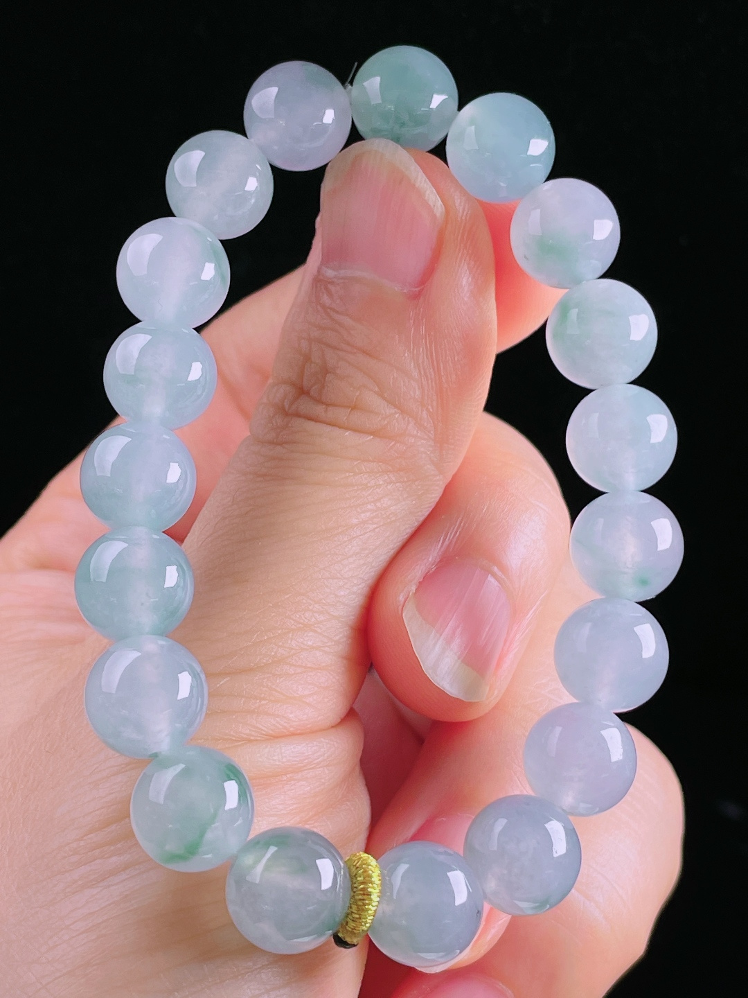 ️冰种手串，老种起光，细底通透，尺寸：9.7mm0515