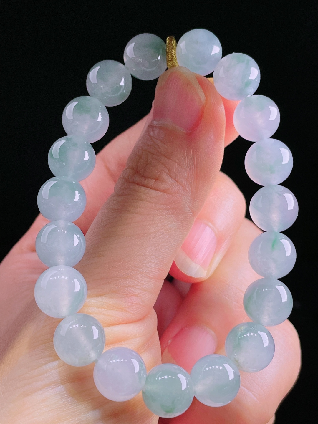 ️冰种手串，老种起光，细底通透，尺寸：9.7mm0515