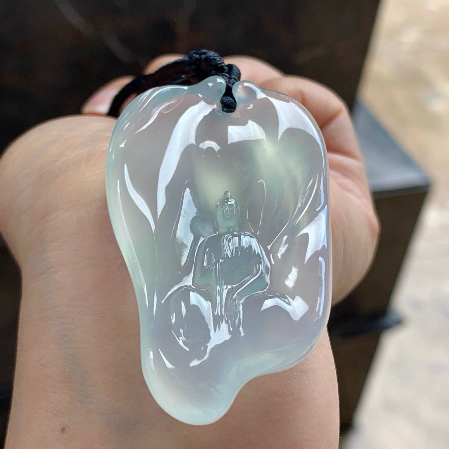 冰种胶块随形牌子^_^胶感十足 清新
