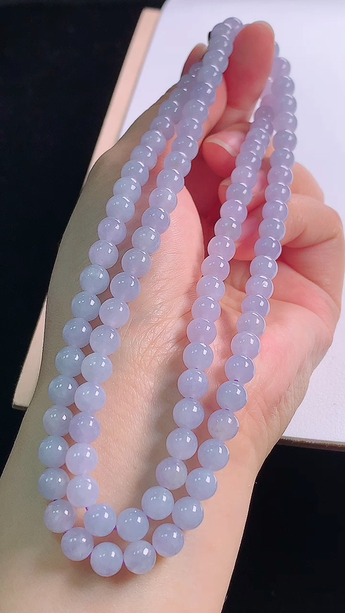 冰紫项链，，尺寸:6.3-6.3mm 12