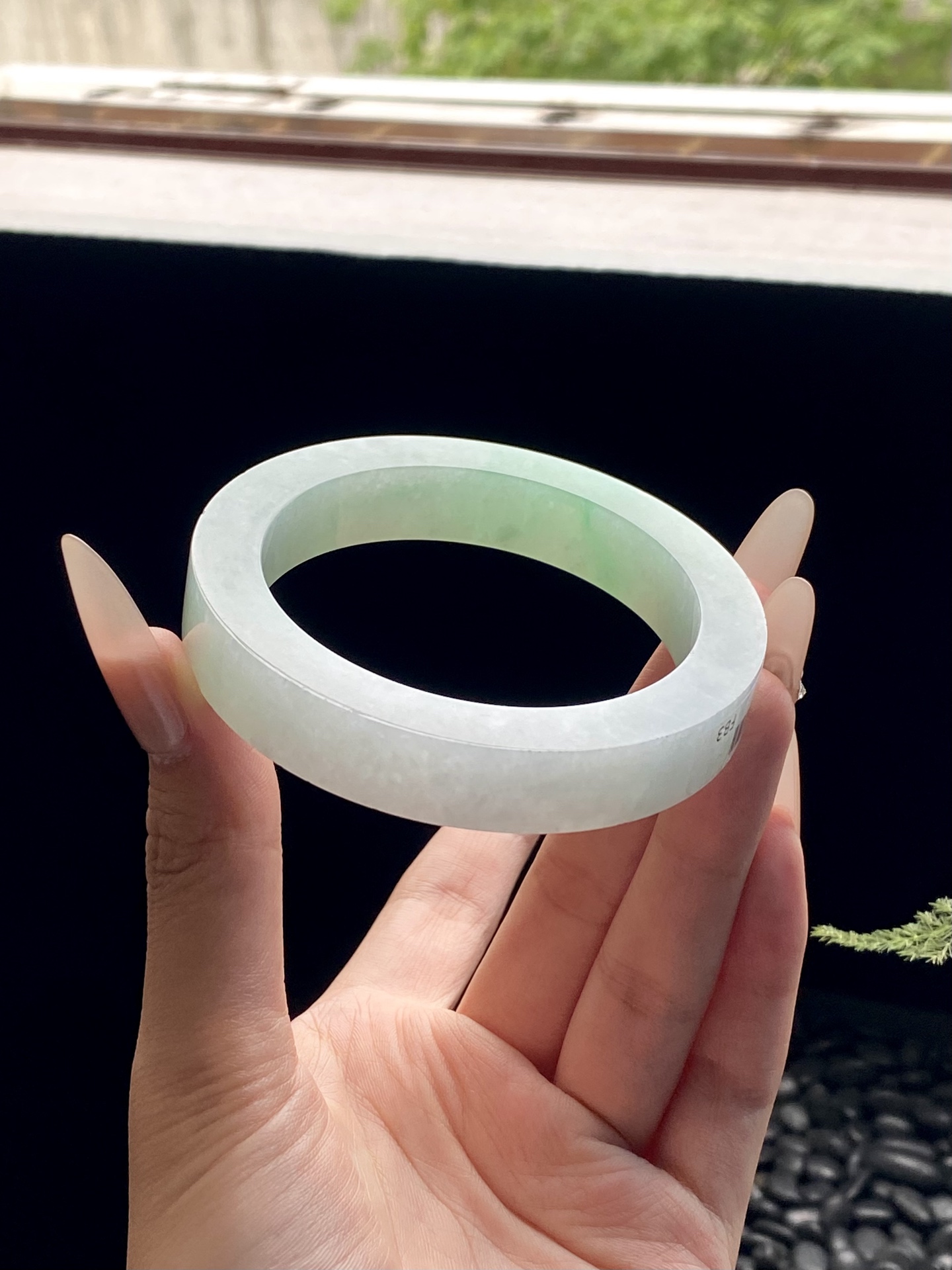 大圈口冰晴绿渐变半山水镯胚 B0516-2 ⭕️75.7-58-12.3-9.4 可做58～60正圈