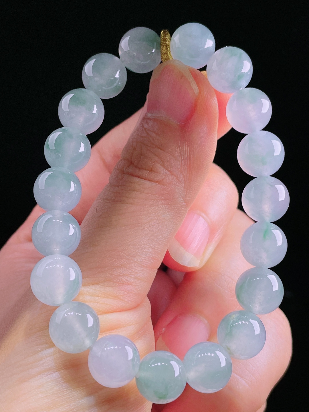 ️冰种手串，老种起光，细底通透，尺寸：9.7mm0515