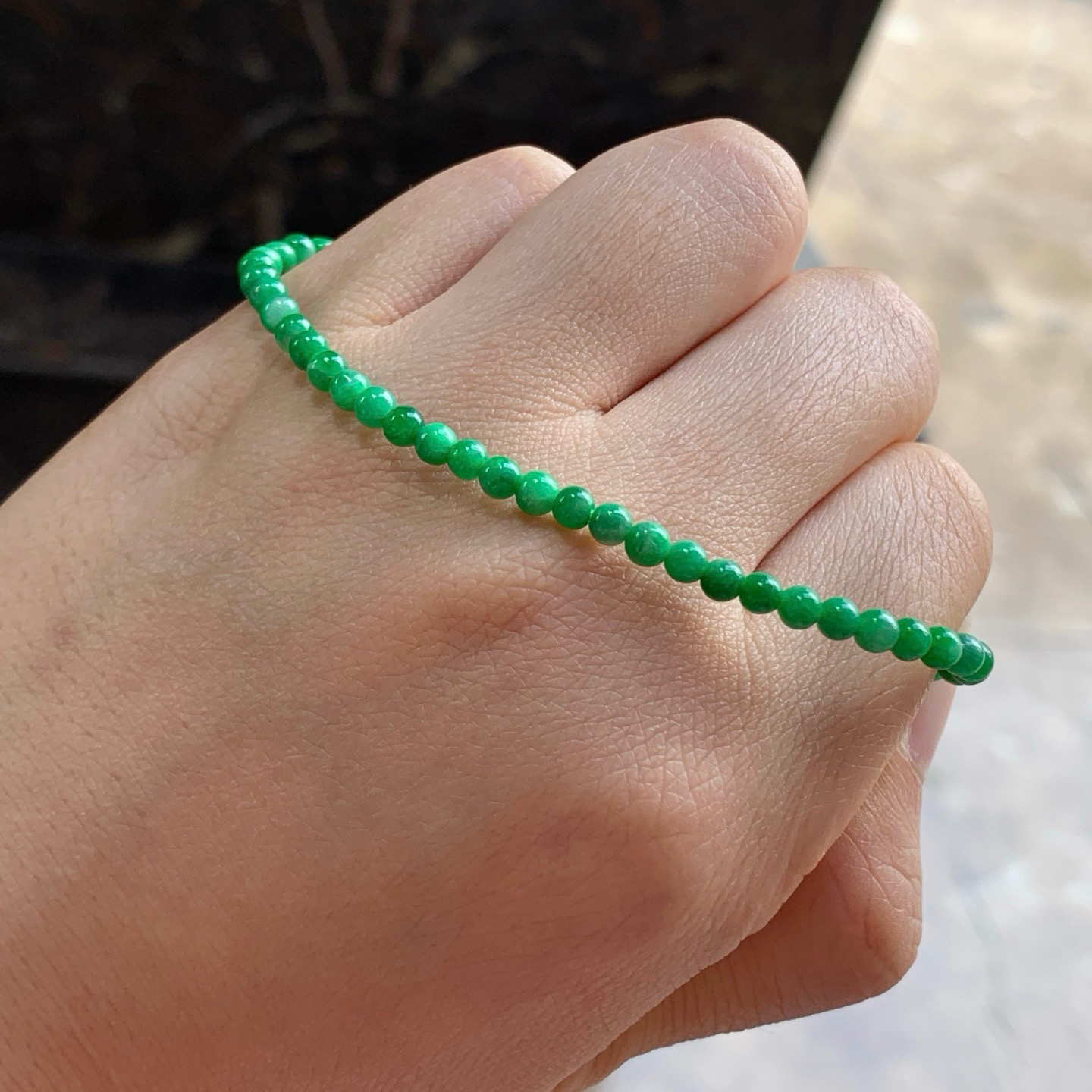 绿色手串^_^鲜艳 均匀
