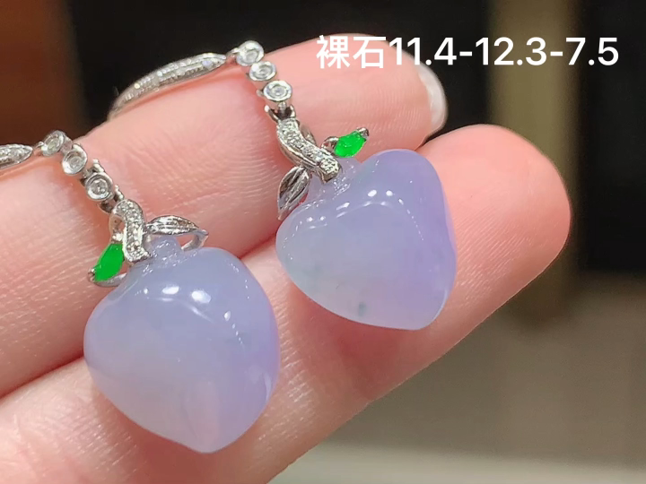 ️ 18K 冰福瓜耳坠 无裂,尺寸 11.4-12.3-7.5
