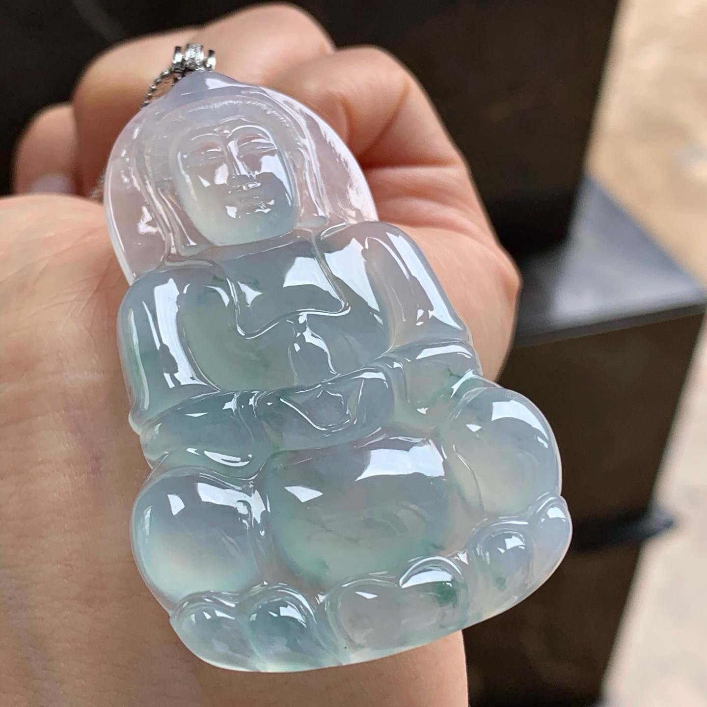 金扣蓝花观音^_^冰透