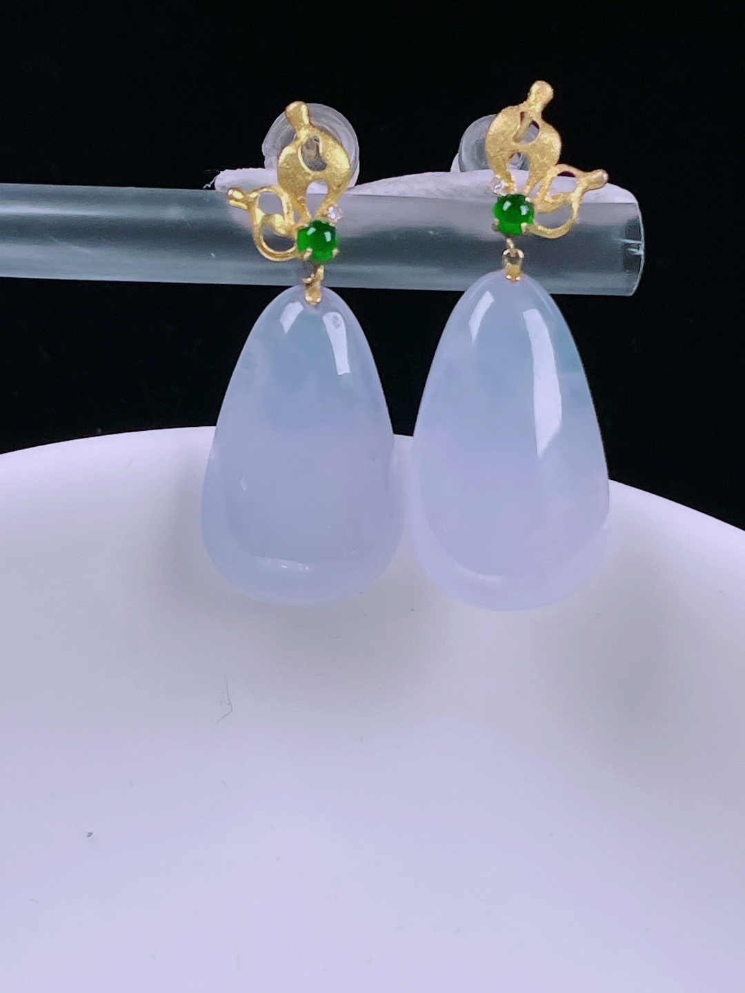 ️冰耳坠，老种起光，细底通透，尺寸：裸石18/10.8/3.5mm0517