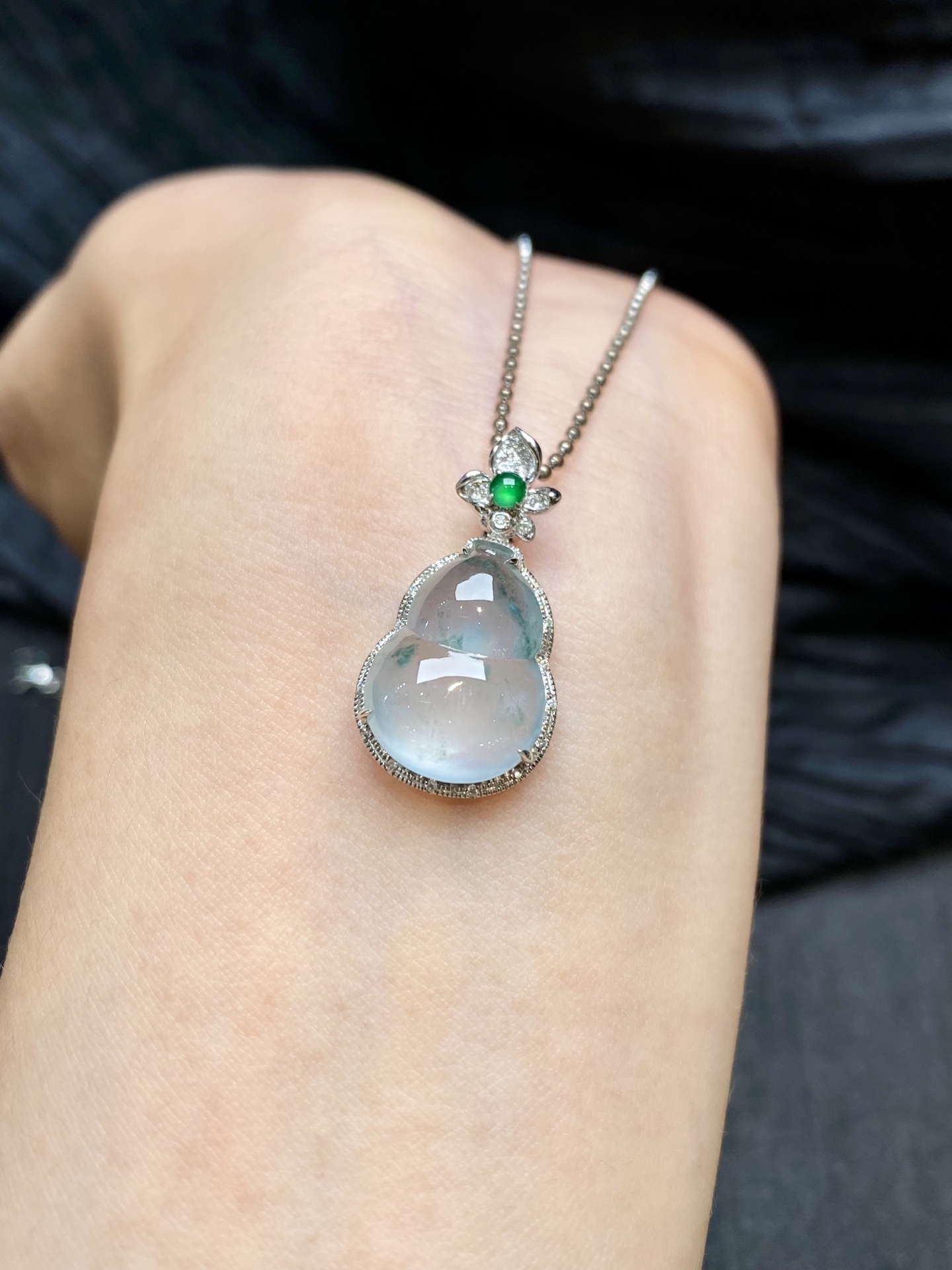 高冰飘花葫芦吊坠·金 整·25.4-13.8-7.9mm 裸·16.1-12.1-4.2mm