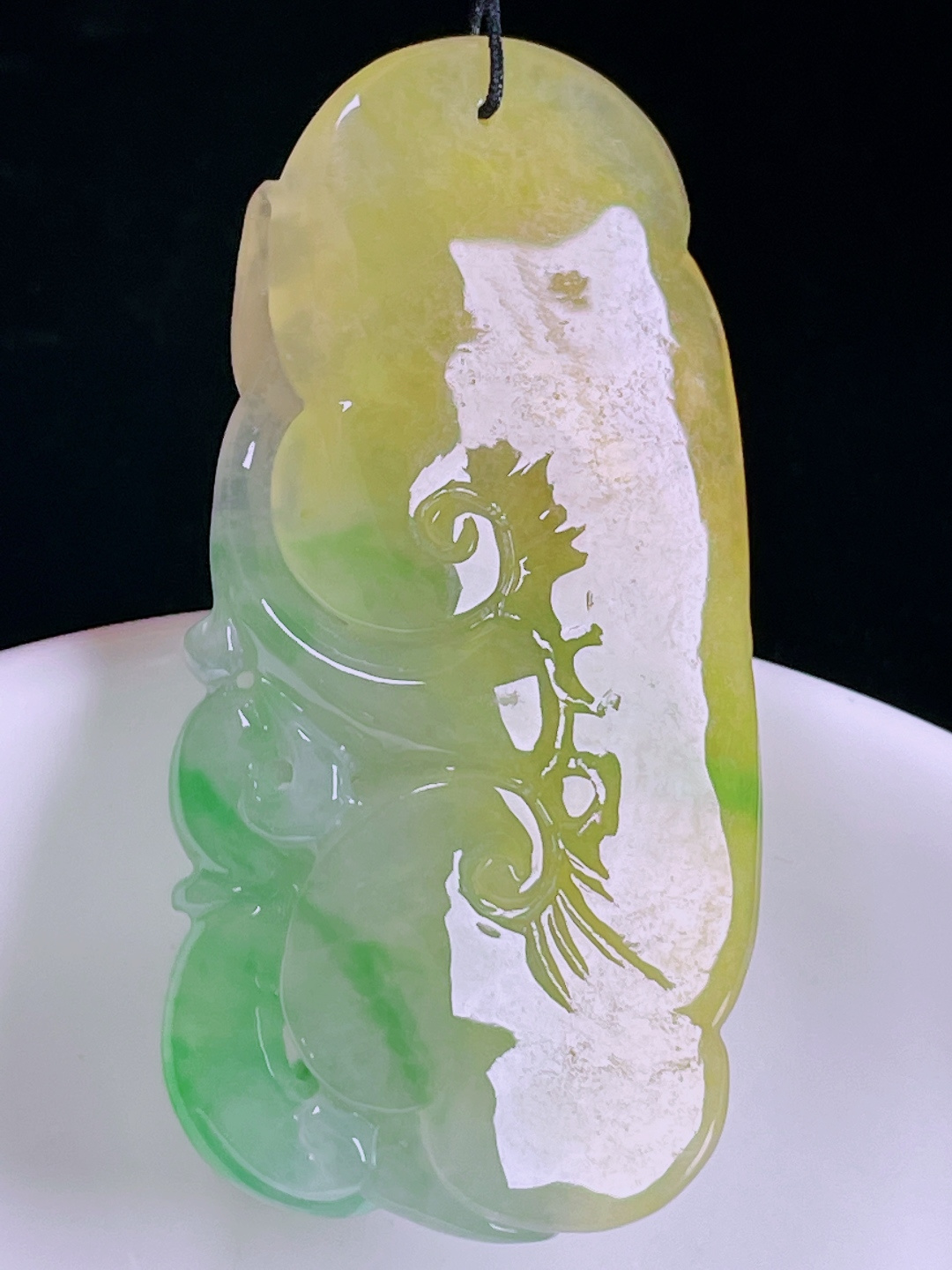 ️黄加绿草龙，老种起光，细底通透，尺寸：52/25.7/11.6mm0517