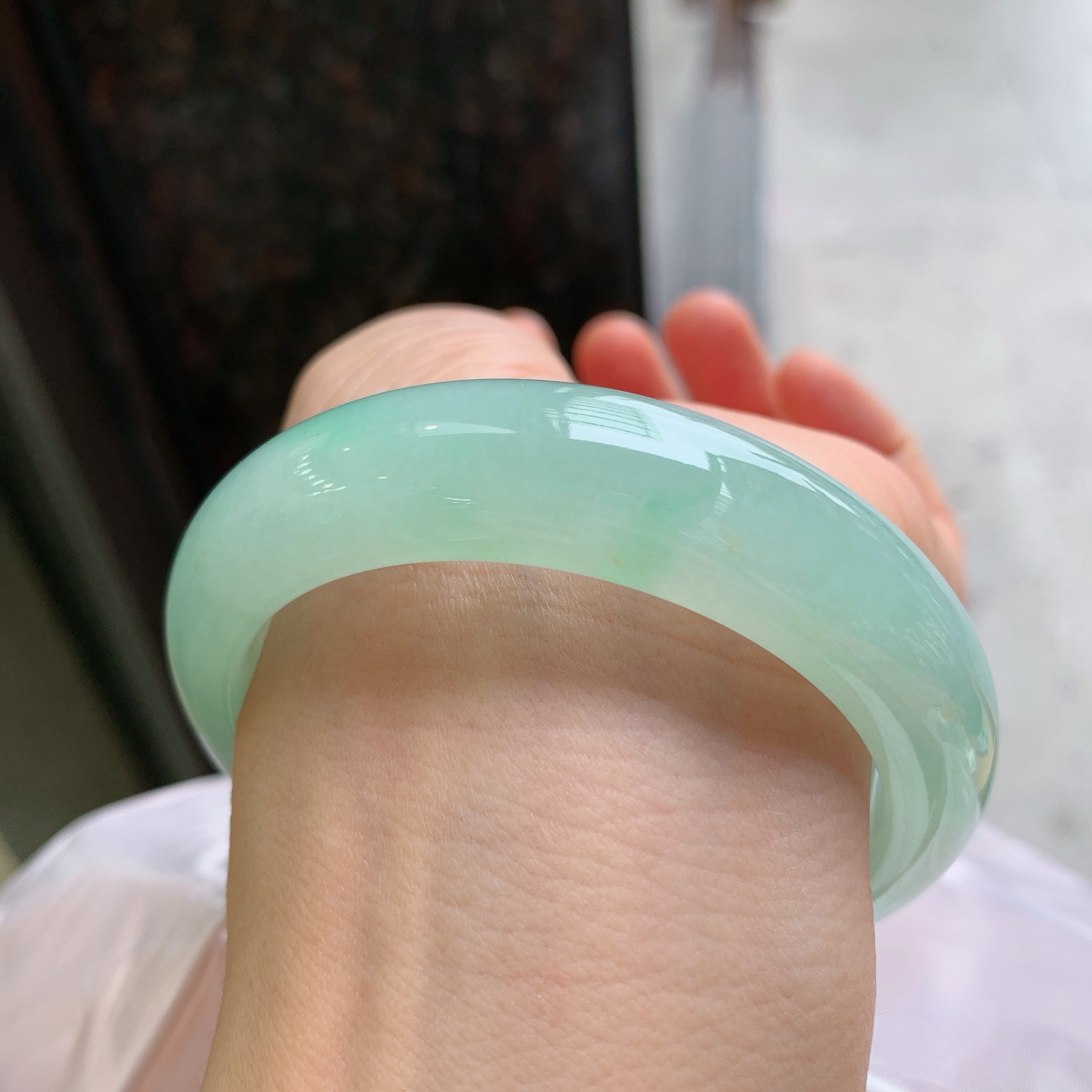 正圈冰晴绿 无裂, 细腻