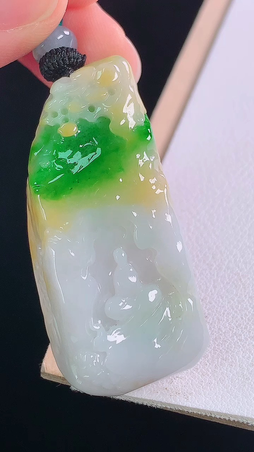 三彩悟道，无裂，尺寸:52.7-46.5-22.3-9.8mm 16