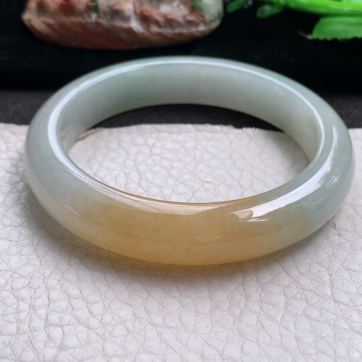 h实拍58*12.2*8.5招财镯 缅甸翡翠a货玉手镯冰双彩宽边珠宝玉手环