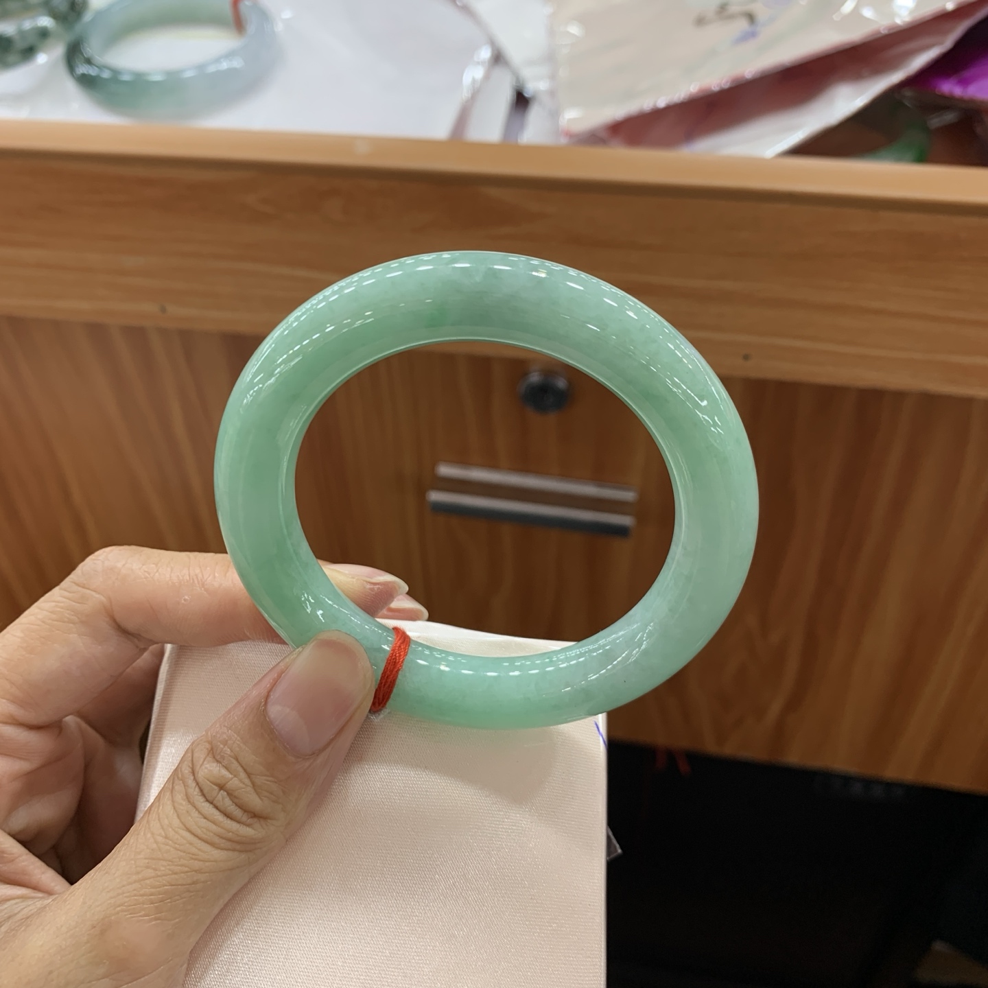 051816MMJ 满绿圆条翡翠手镯 55.1-11-11.2