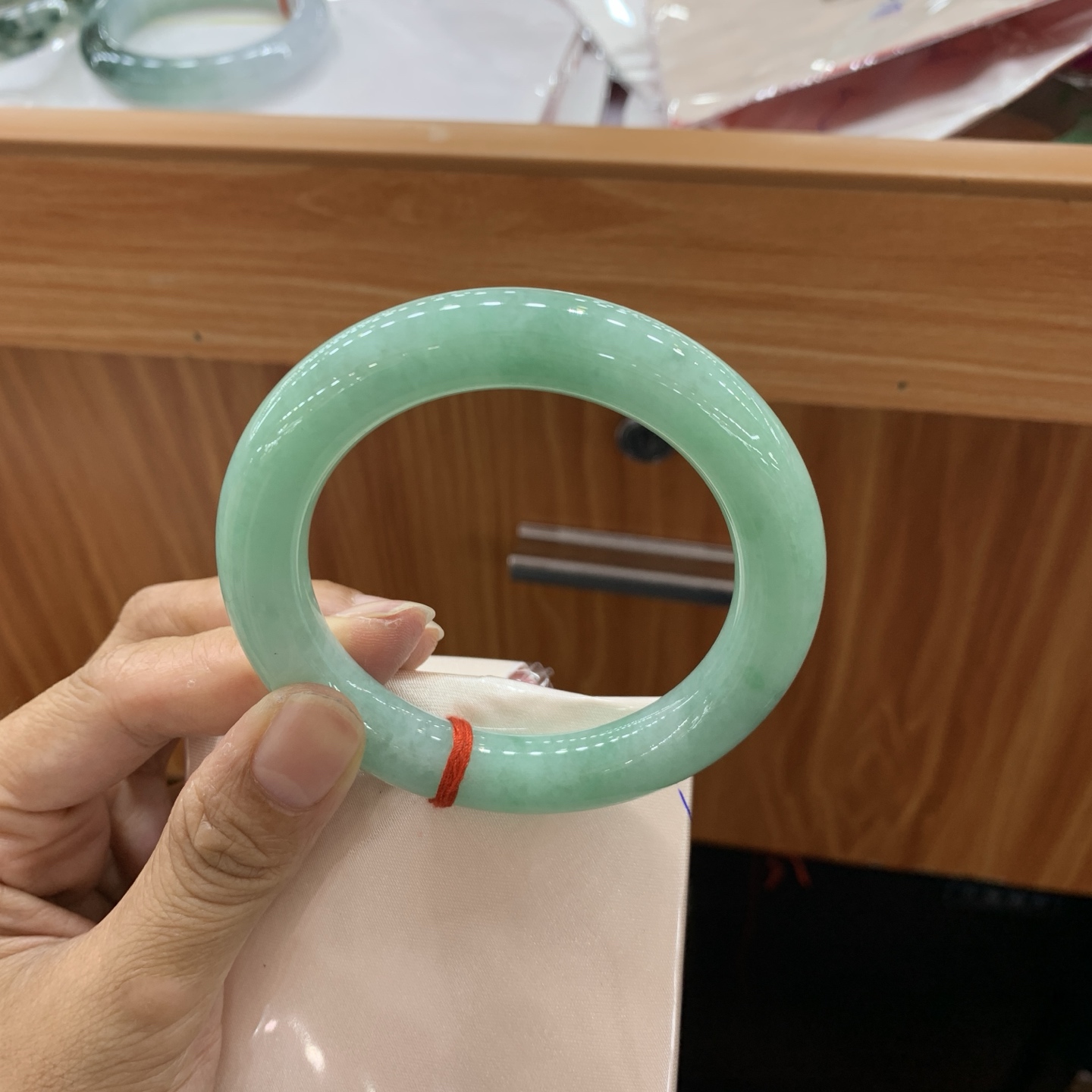 051816MMJ 满绿圆条翡翠手镯 55.1-11-11.2