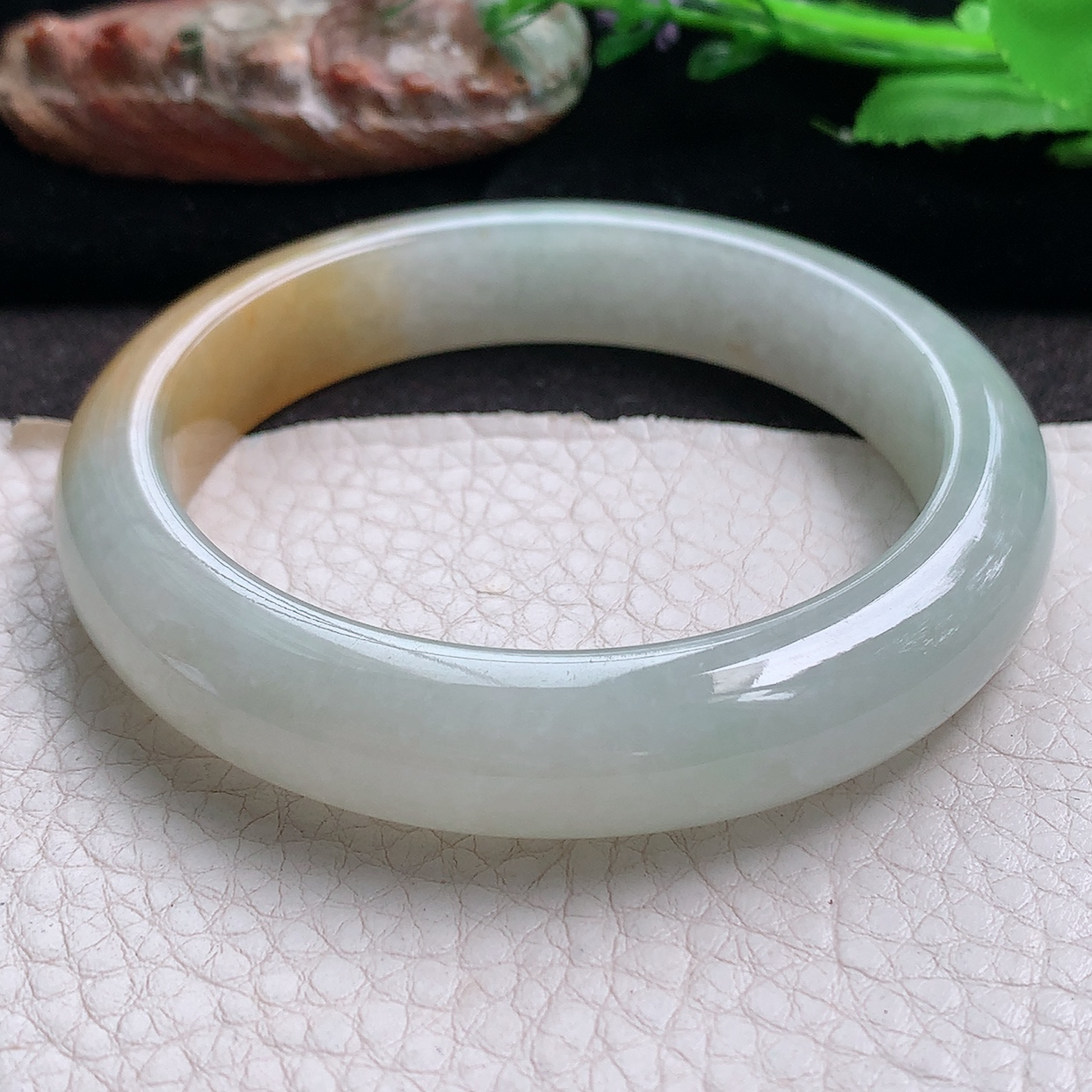 h实拍58*12.2*8.5招财镯 缅甸翡翠a货玉手镯冰双彩宽边珠宝玉手环