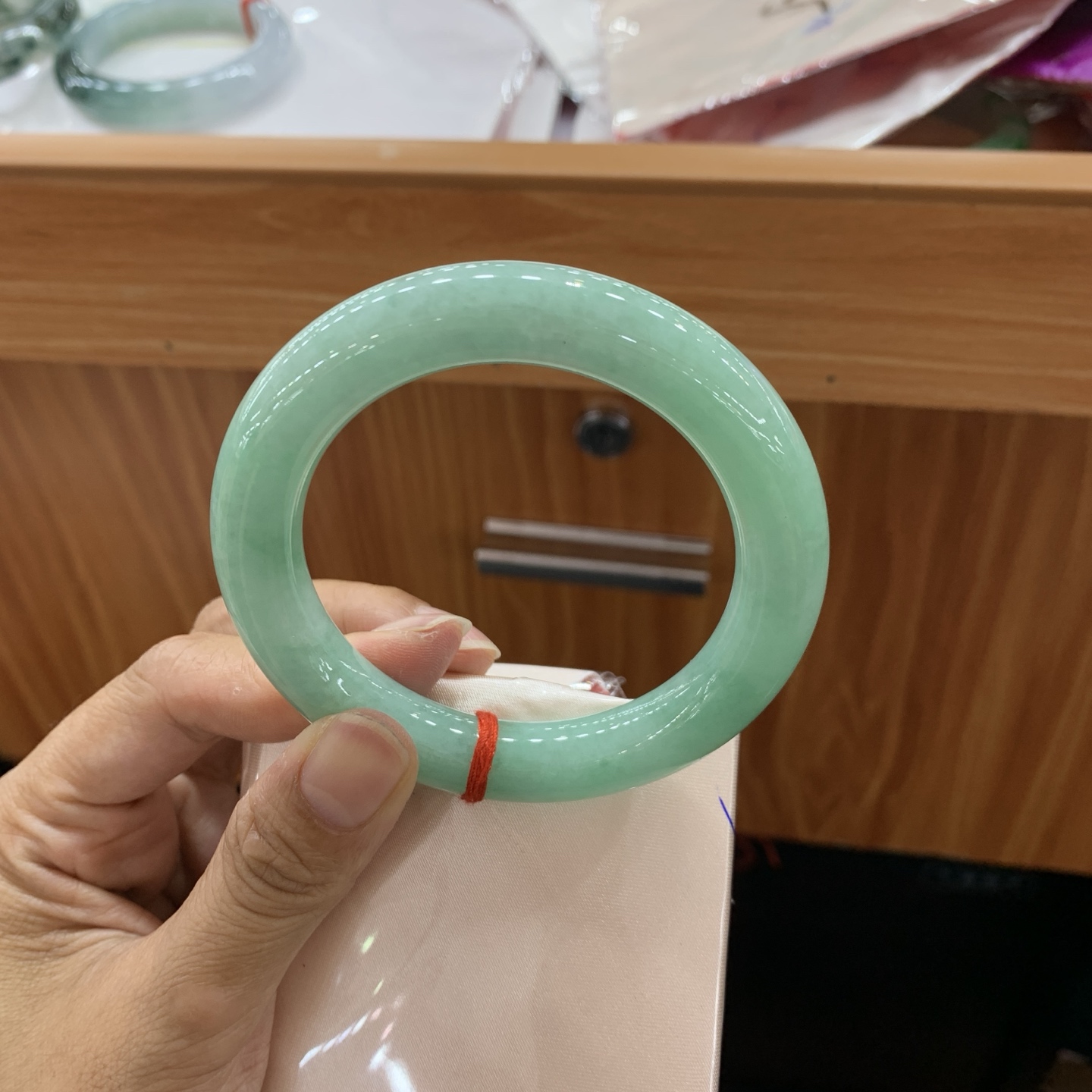 051816MMJ 满绿圆条翡翠手镯 55.1-11-11.2