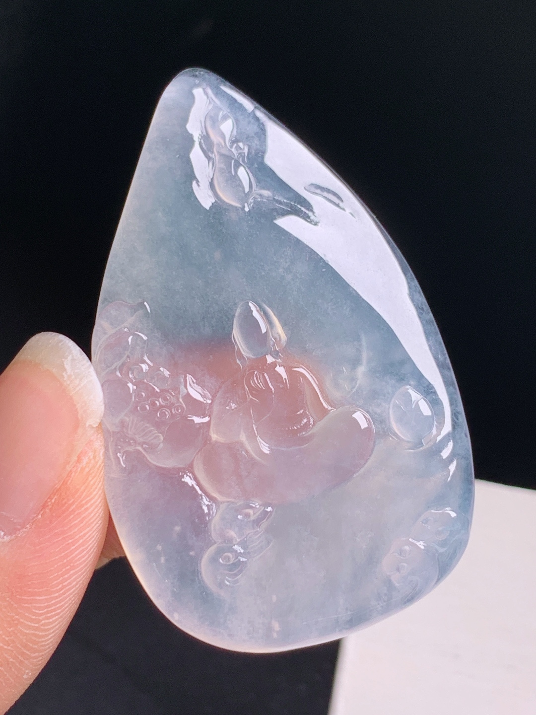 ️ 冰种悟道莲花挂件，禅意悠远，心素如简，清净自在 裸石48.5-28.9-4.8