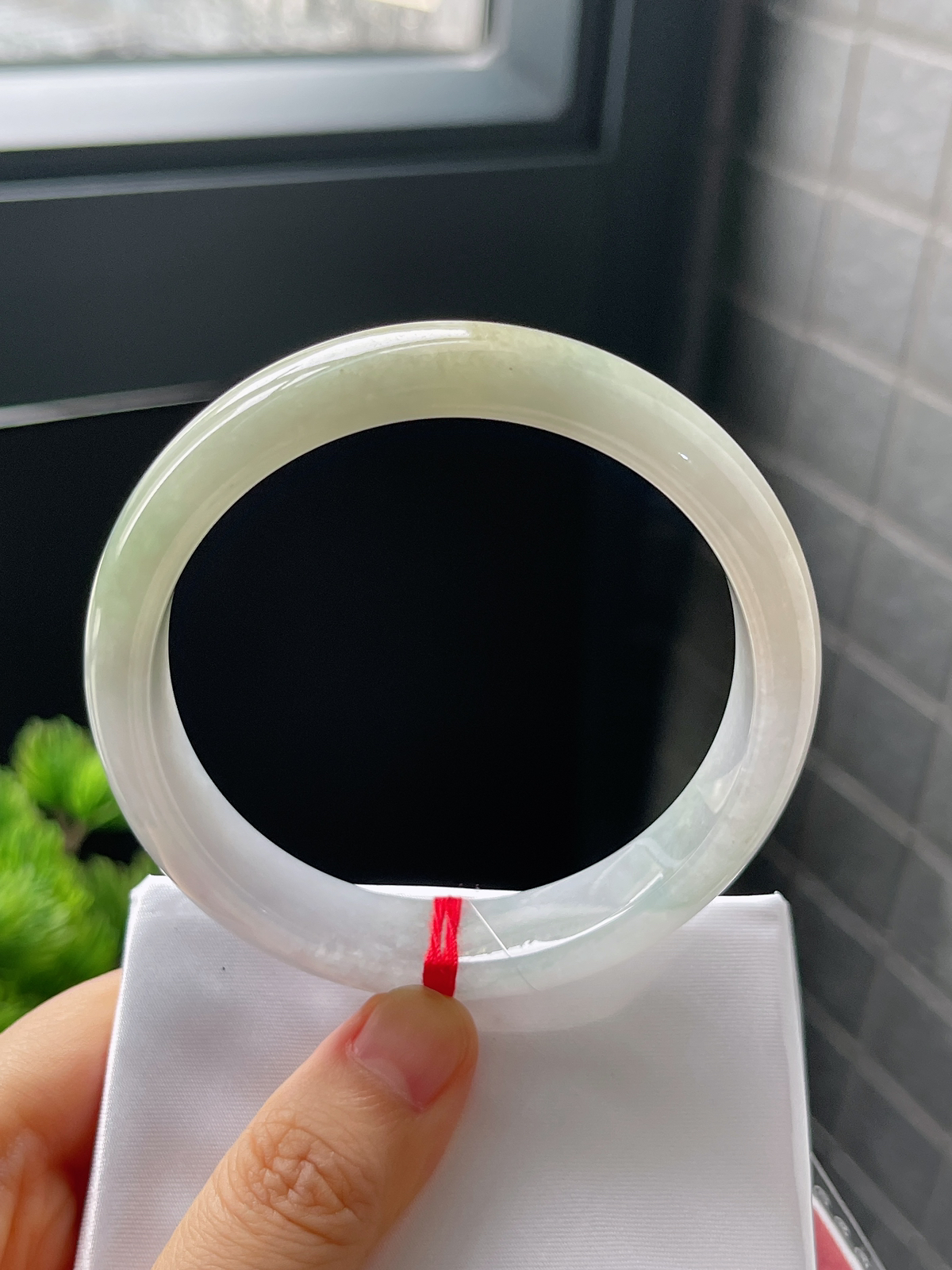 正圈60圈口，翡翠糯化种黄色手镯