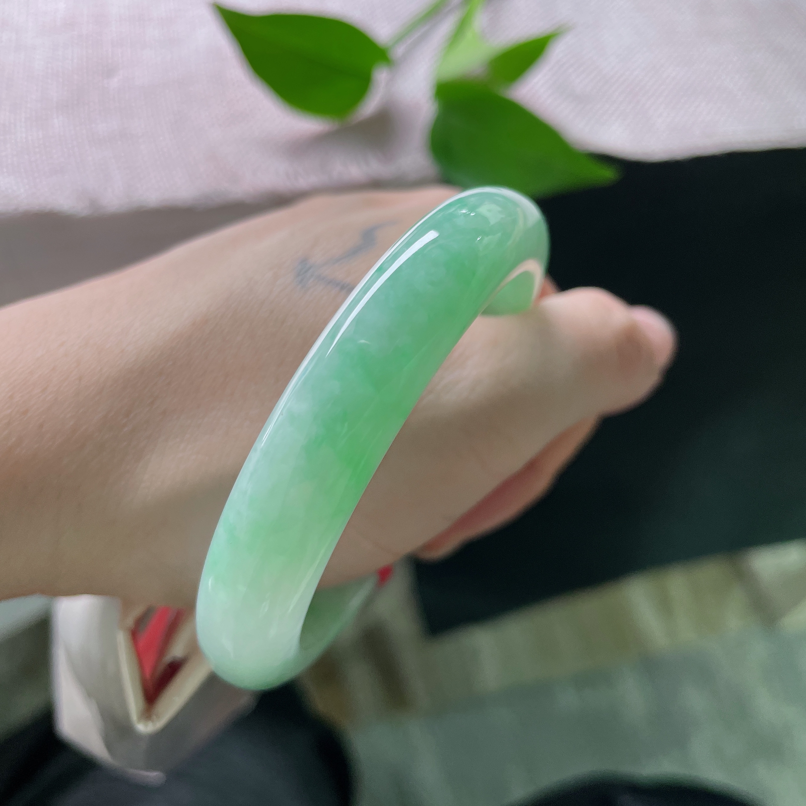 54.9/11.5/7.3，飘阳绿正圈，远山含翠，近水浮绿，腕间这点绿意，便是一整个江南。皮纹ss51289a