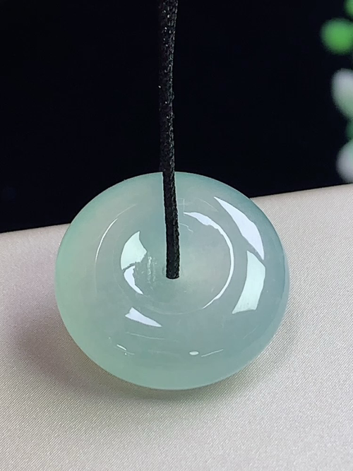 冰种平安扣，无裂，尺寸17.4-6.0mm，w20ayd