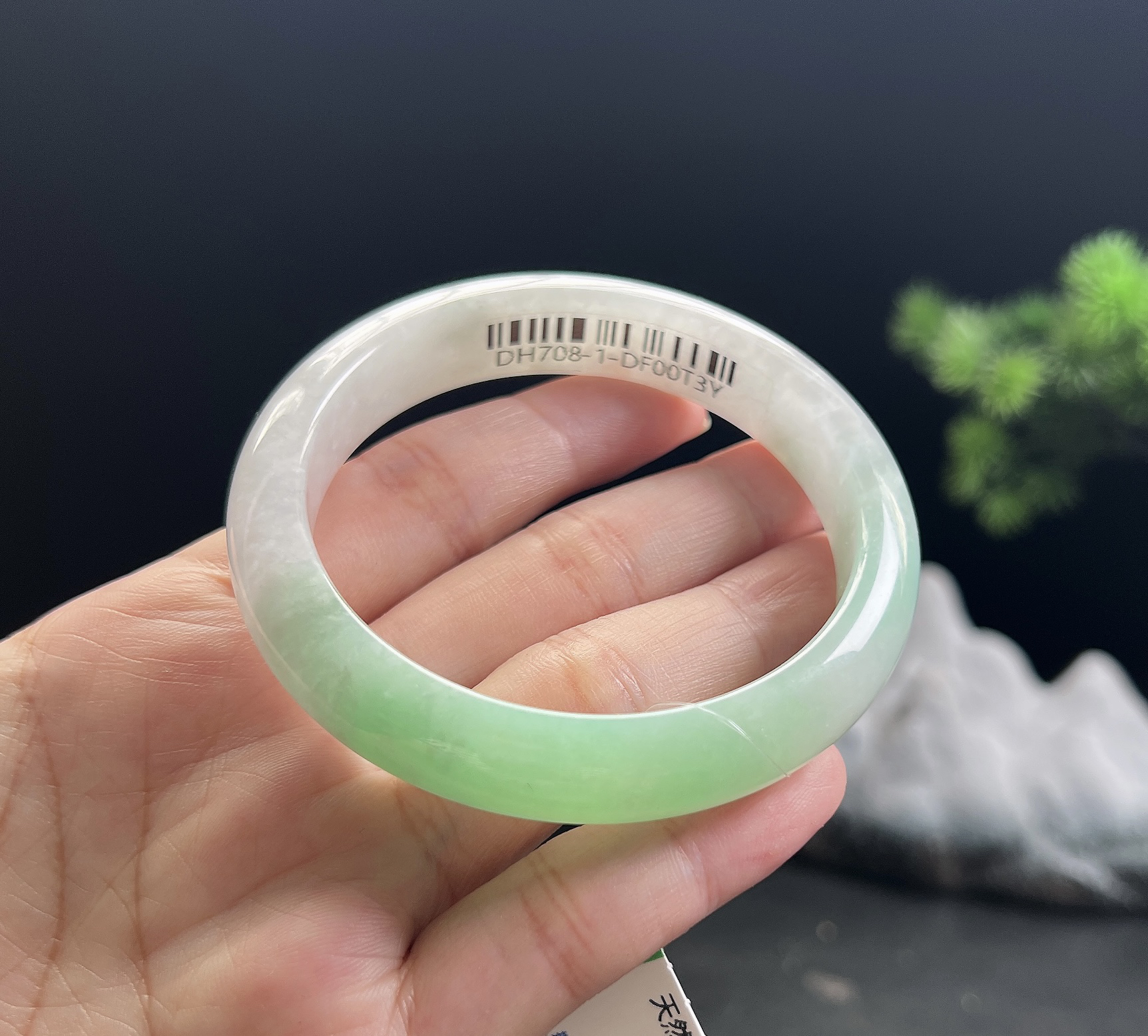 57圈口正圈飘绿手镯