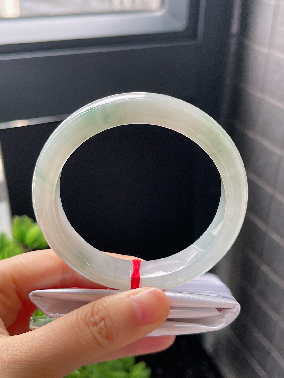 正圈57圈口，翡翠糯化种飘花手镯