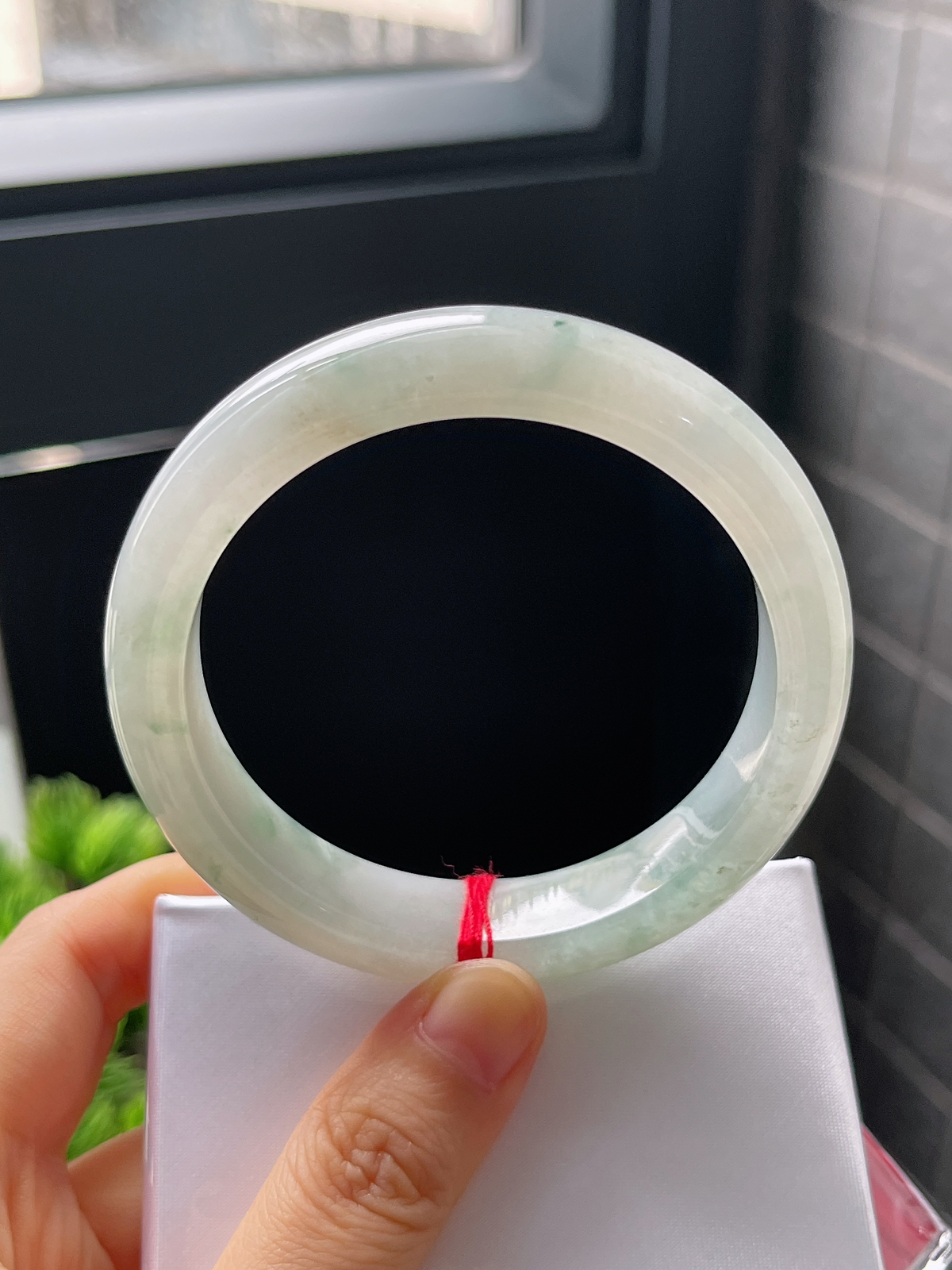 正圈57圈口，翡翠糯化种飘花手镯