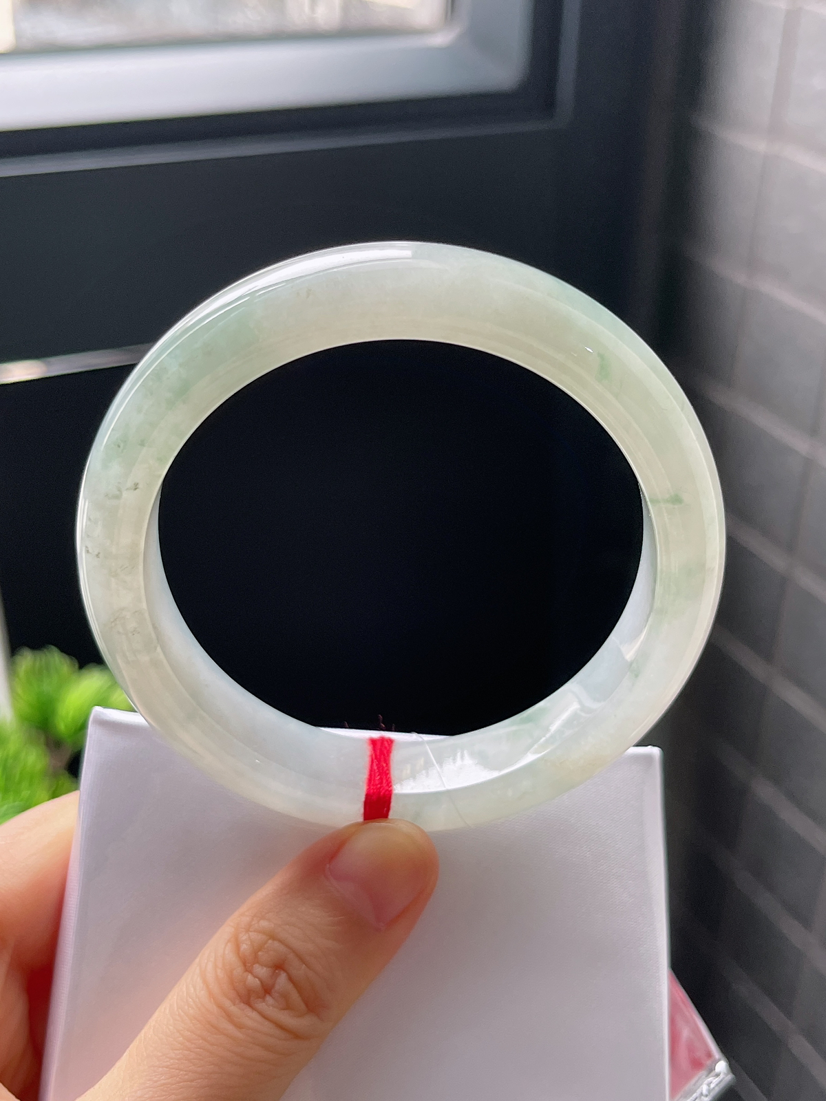正圈57圈口，翡翠糯化种飘花手镯