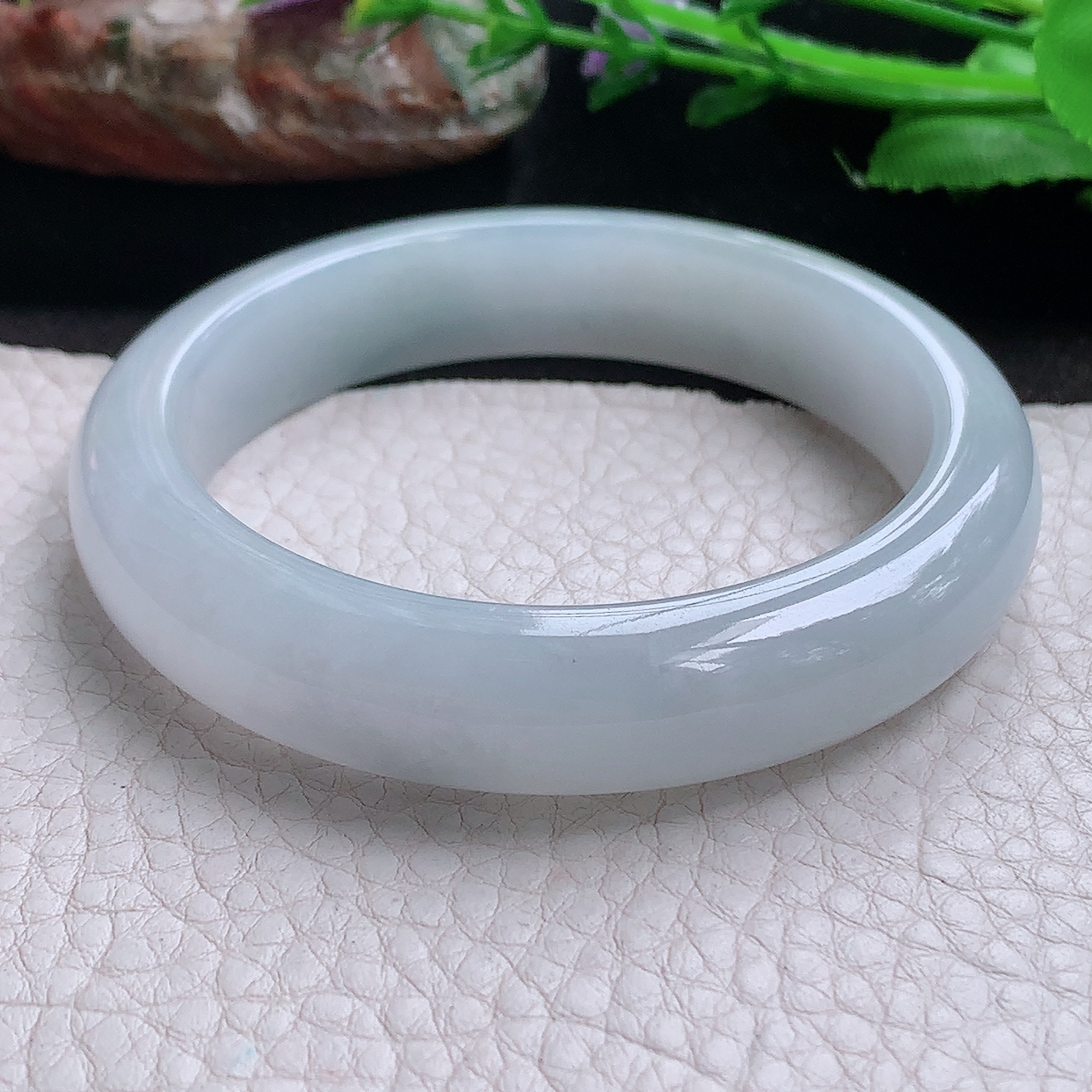 js实拍55.5*12.6*8.2平安镯 缅甸翡翠a货玉手镯冰纯正圈玉手环