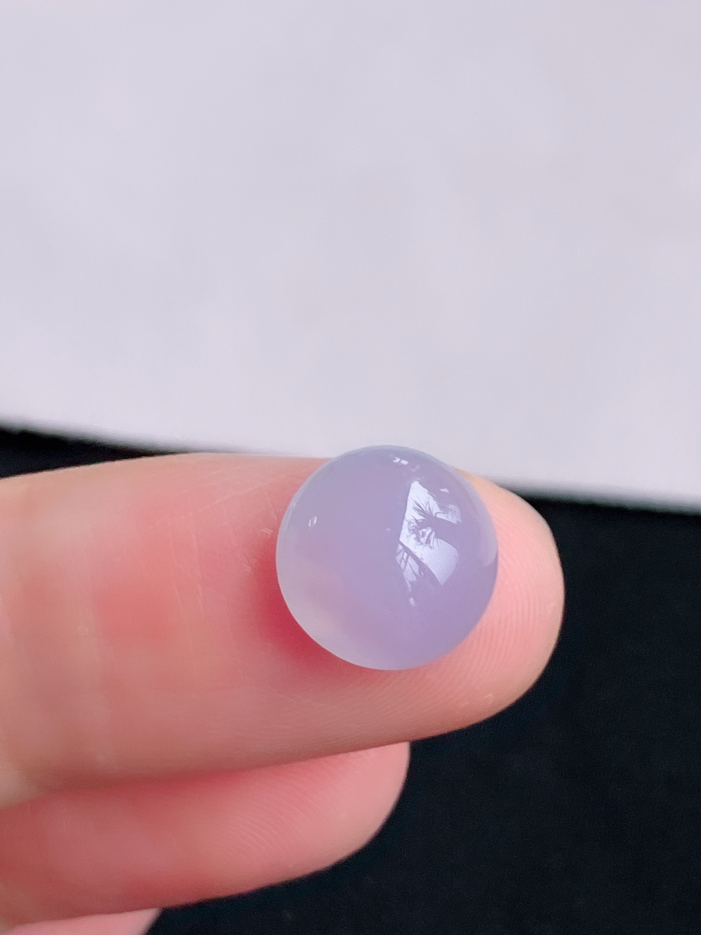 冰粉紫蛋面，晶莹剔透，尺寸10.8/5.3/自然光实拍