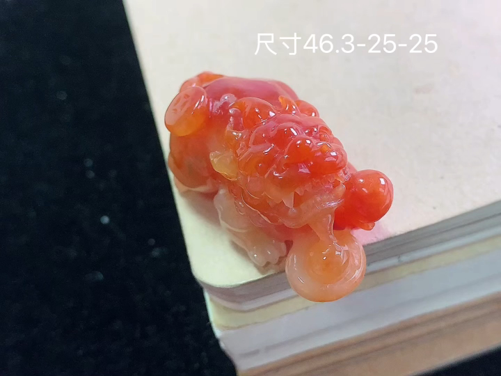 冰红翡貔貅，无裂，尺寸46.3-25-25