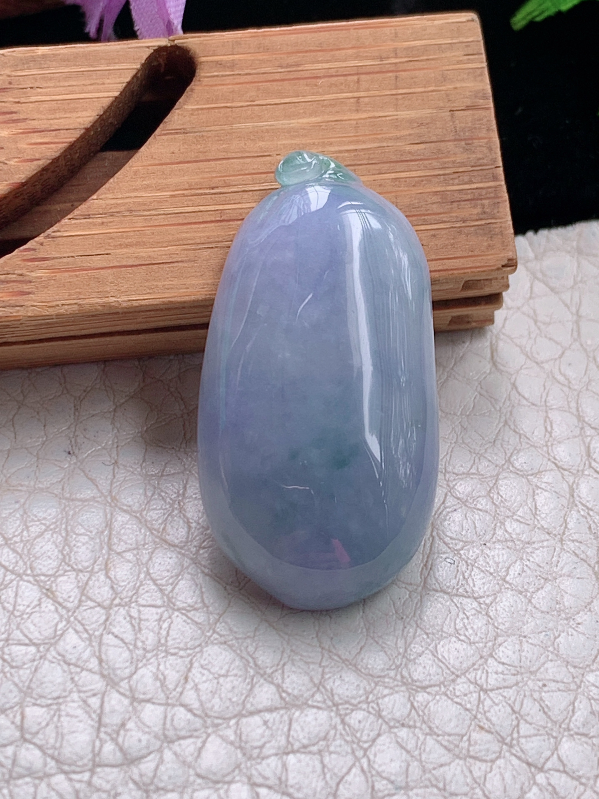 zz3实拍33.5*17.5*6.7天然缅甸翡翠紫罗兰福瓜吊坠