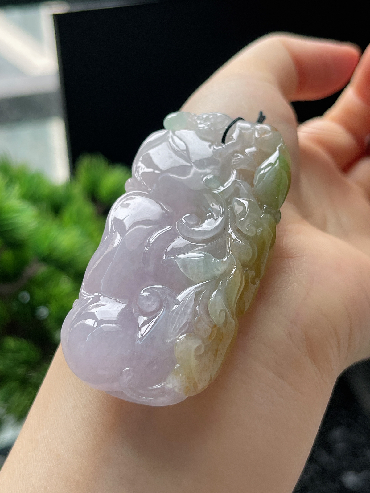 翡翠冰糯种三彩挂件