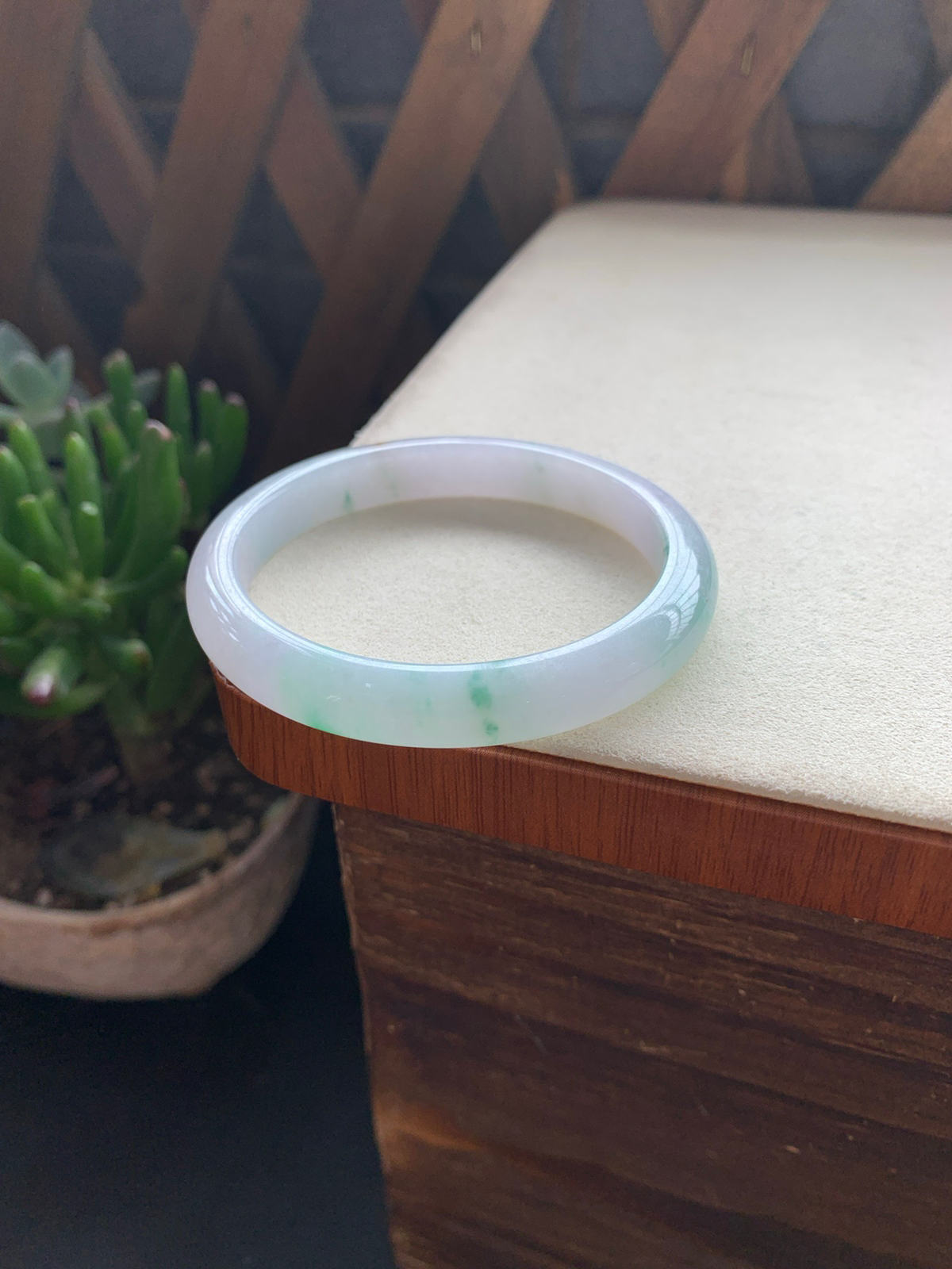 53圈口飘绿贵妃翡翠手镯 ⭕️53-50-8.6-6.8