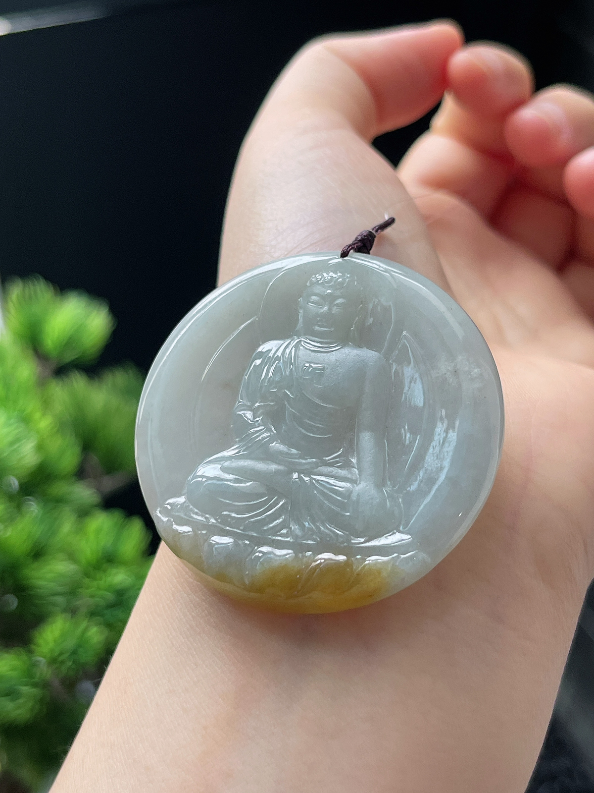 翡翠糯化种黄翡吊坠
