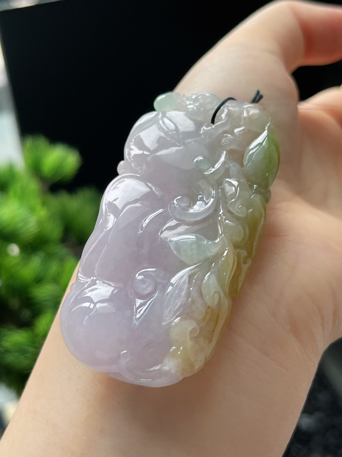翡翠冰糯种三彩挂件