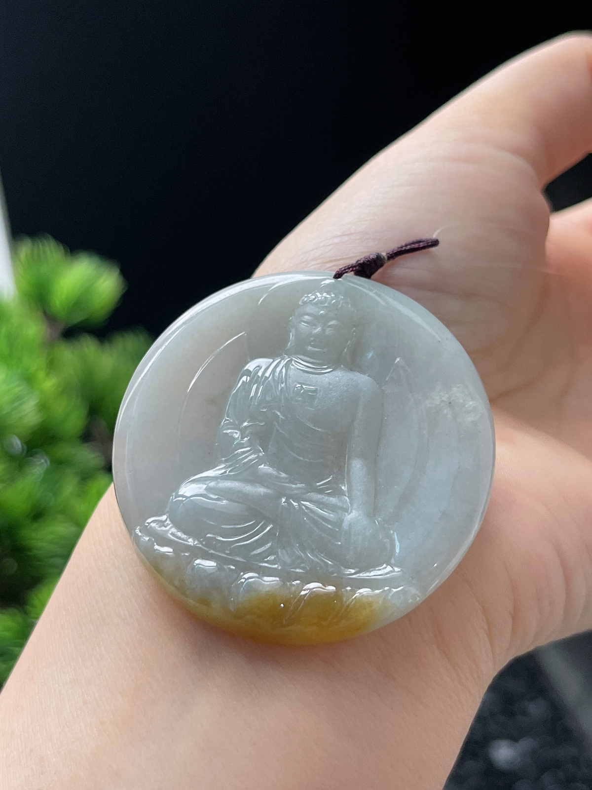 翡翠糯化种黄翡吊坠
