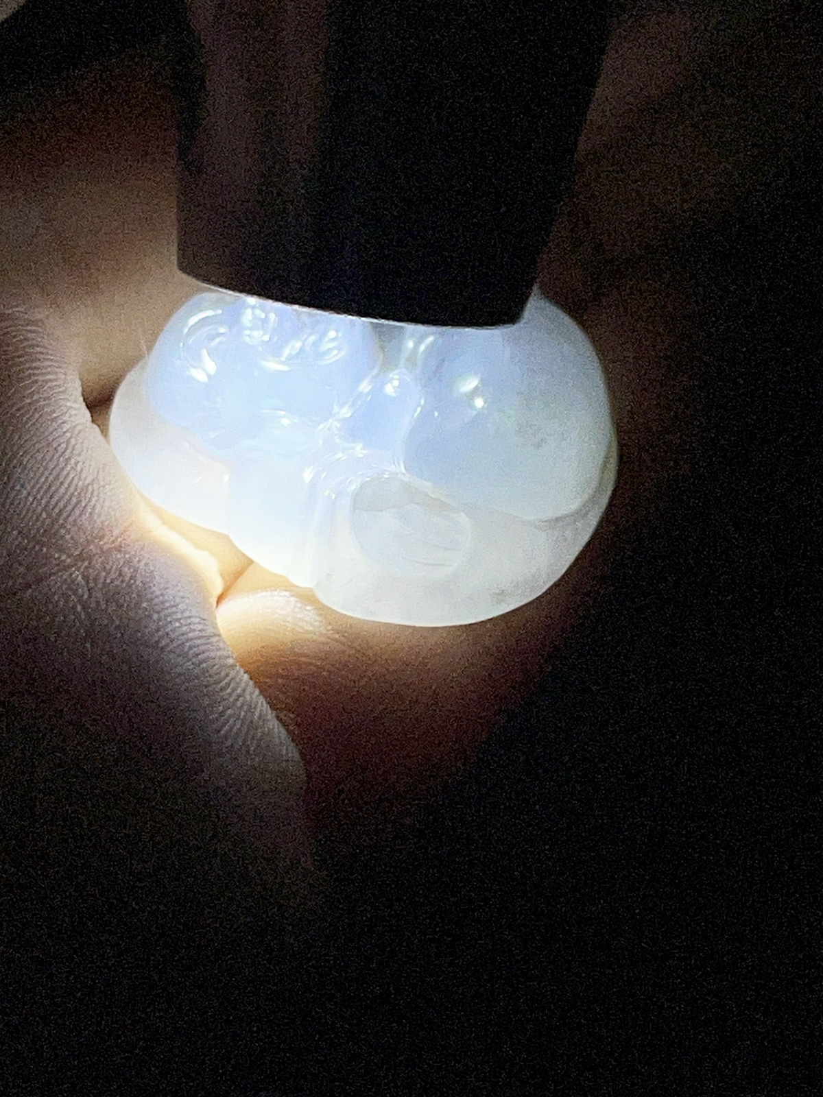 翡翠冰糯种白色佛公吊坠