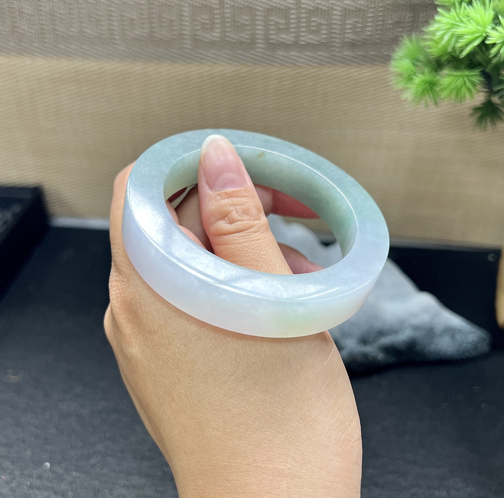 半山水镯胚，⭕️72-54-13-9.5，可做54-56正圈