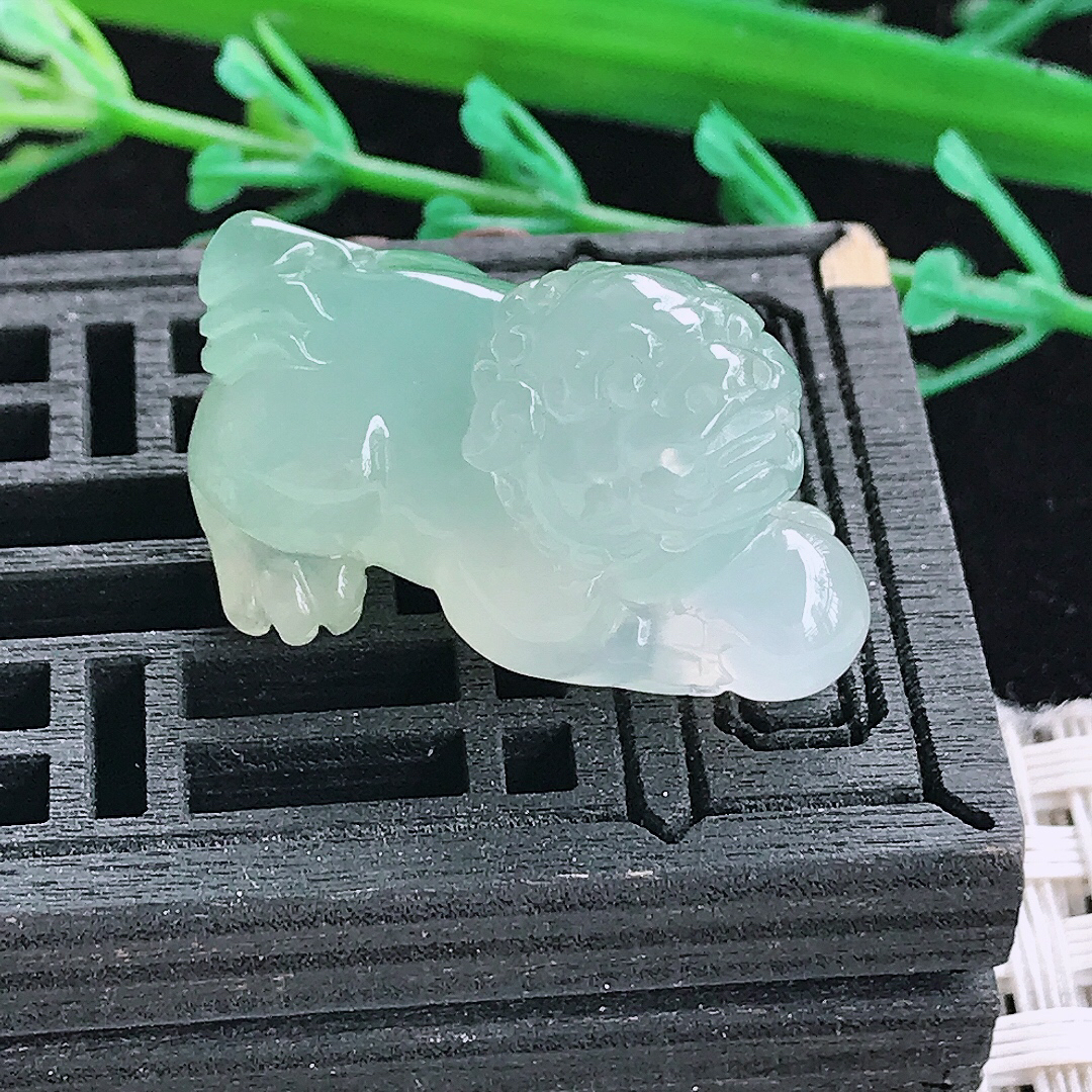 实拍A货翡翠26.5/15.8/16老坑冰胶果冻冰晴貔貅吊坠翡翠玉挂件